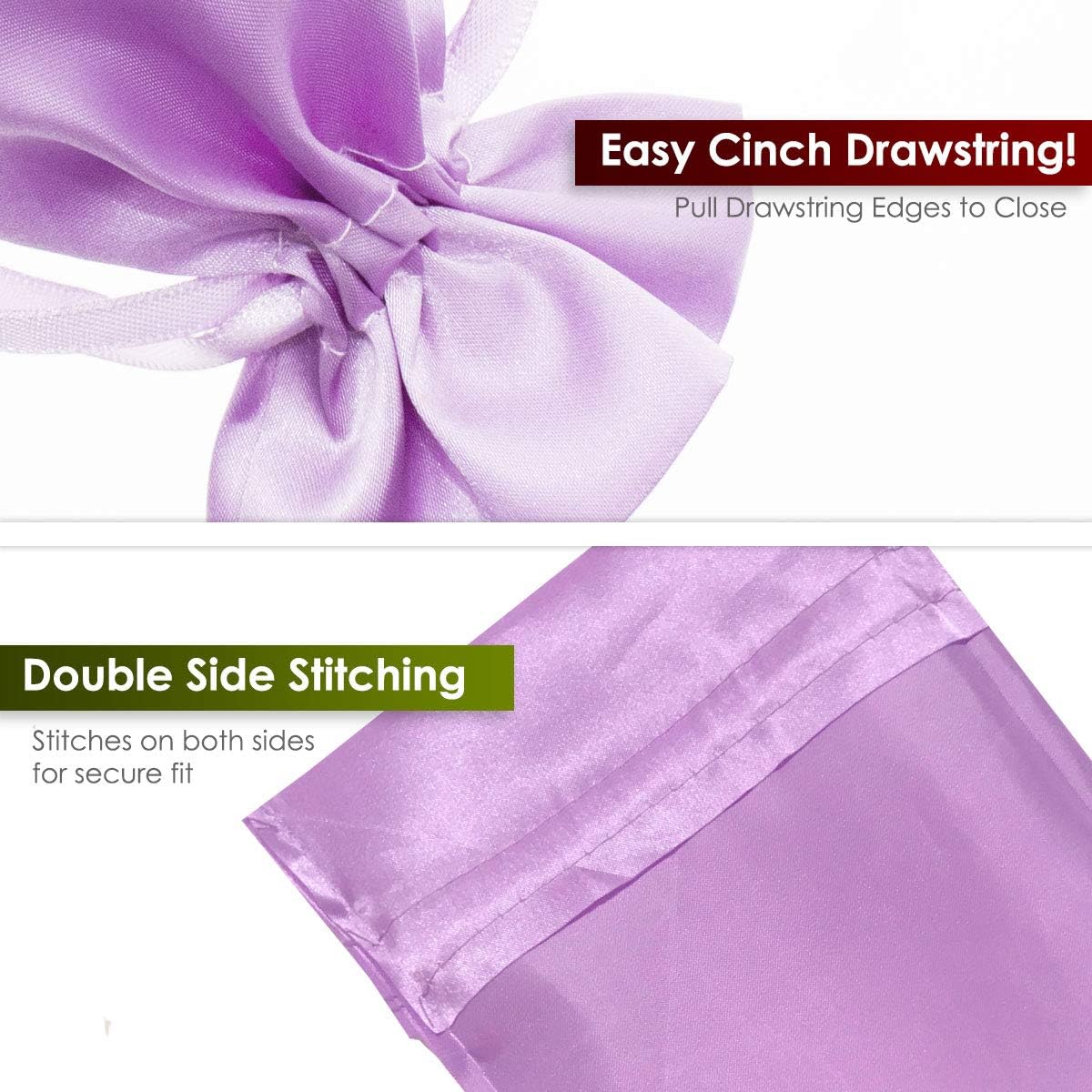 Lavender Satin Gift Bags - 5" x 8" Jewelry, Wedding Favor, Baby Shower & Bags - 50 per Pack
