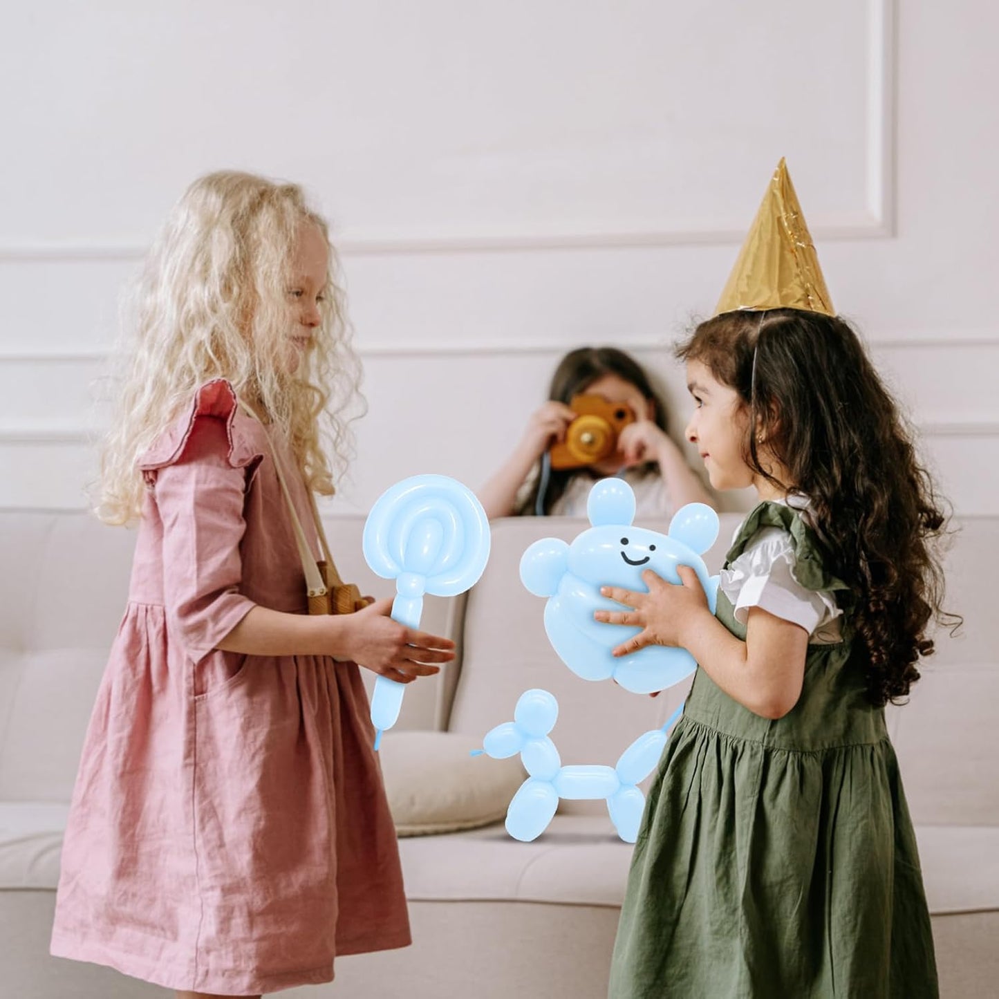 100Pcs Pastel Blue 260 Balloons, Skinny Long Balloon for Tying Balloon Arch, Twisting Ballons Animal Balloons Birthday Party Wedding Festival Decorations