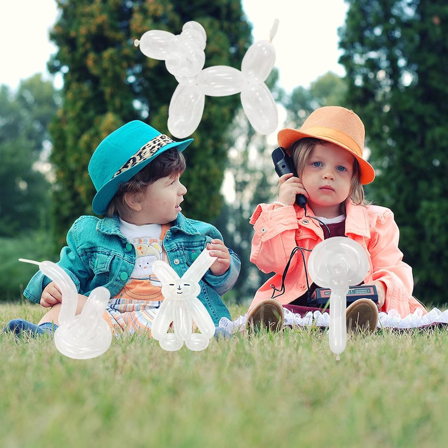 KAWKALSH 260 Clear Long Balloons for Animals, Thickening Skinny Latex Twisting for Arch Modeling Magic Clown Birthday Wedding Party Decorations 100pcs