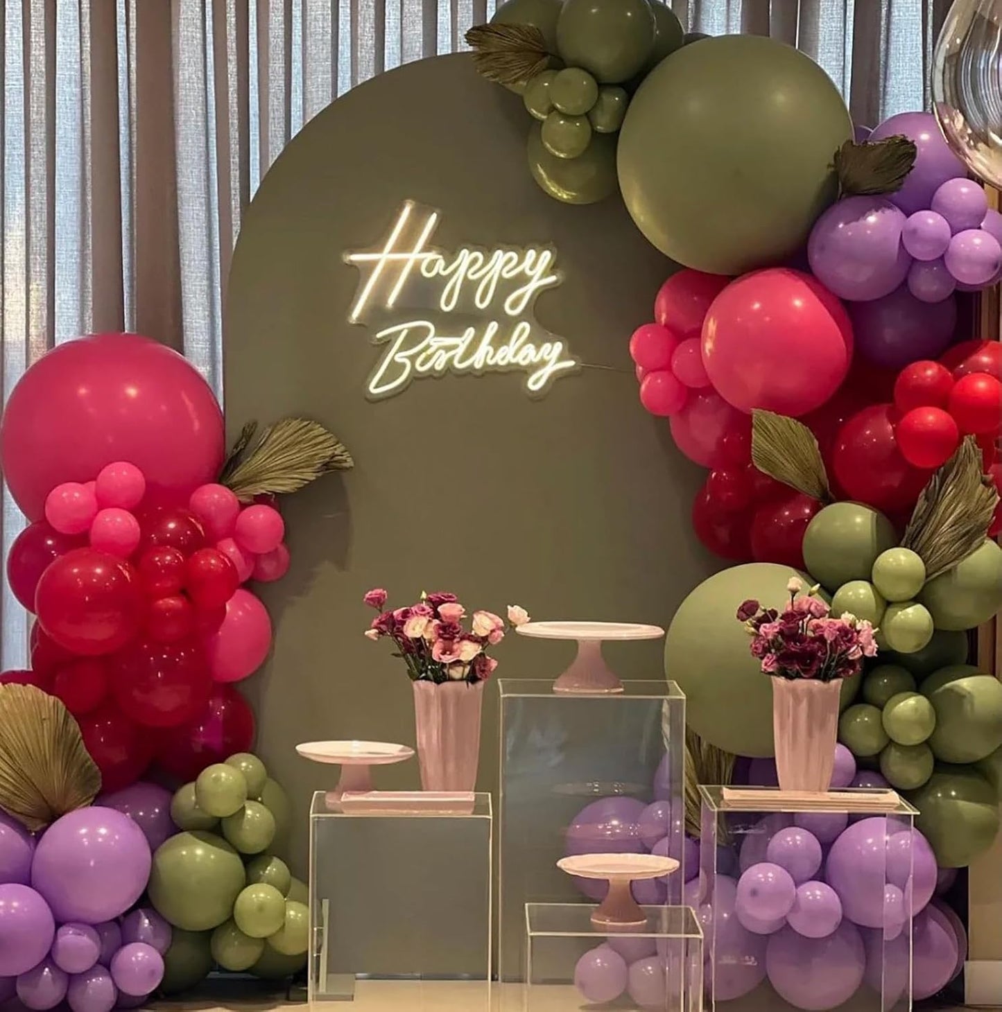 KALOR 12 Inch Hot Pink Balloons, 50 Pcs Latex Helium Balloons for Kid's Birthday Party, Baby Shower, Wedding, Graduate Party Decorations