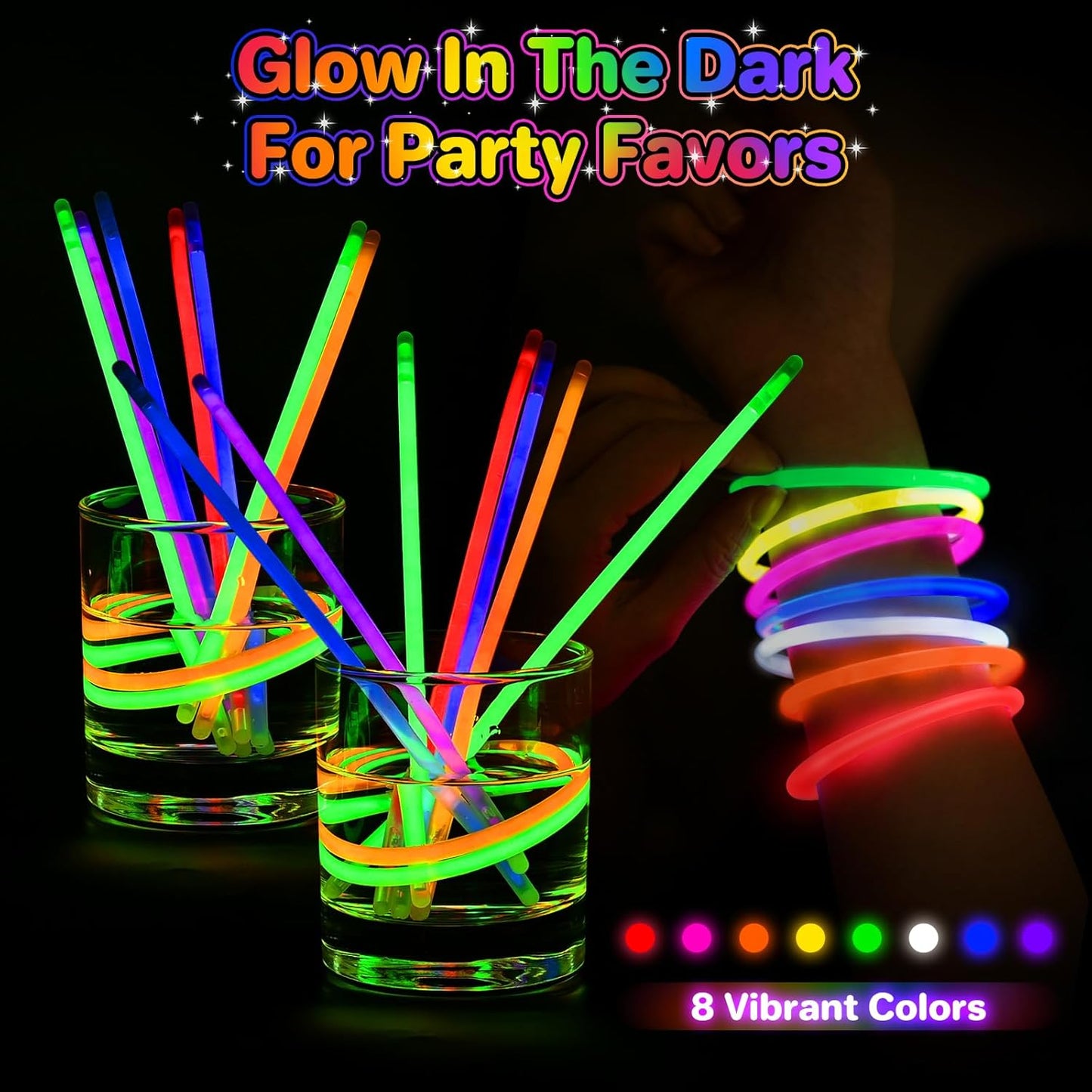 SpringFlower 480 PCS Glow Sticks Bulk Glow Sticks Bracelets For Party Favors Supplies,Neon Party Favors for Glow Party, Wedding, Concert, Raves and Birthday