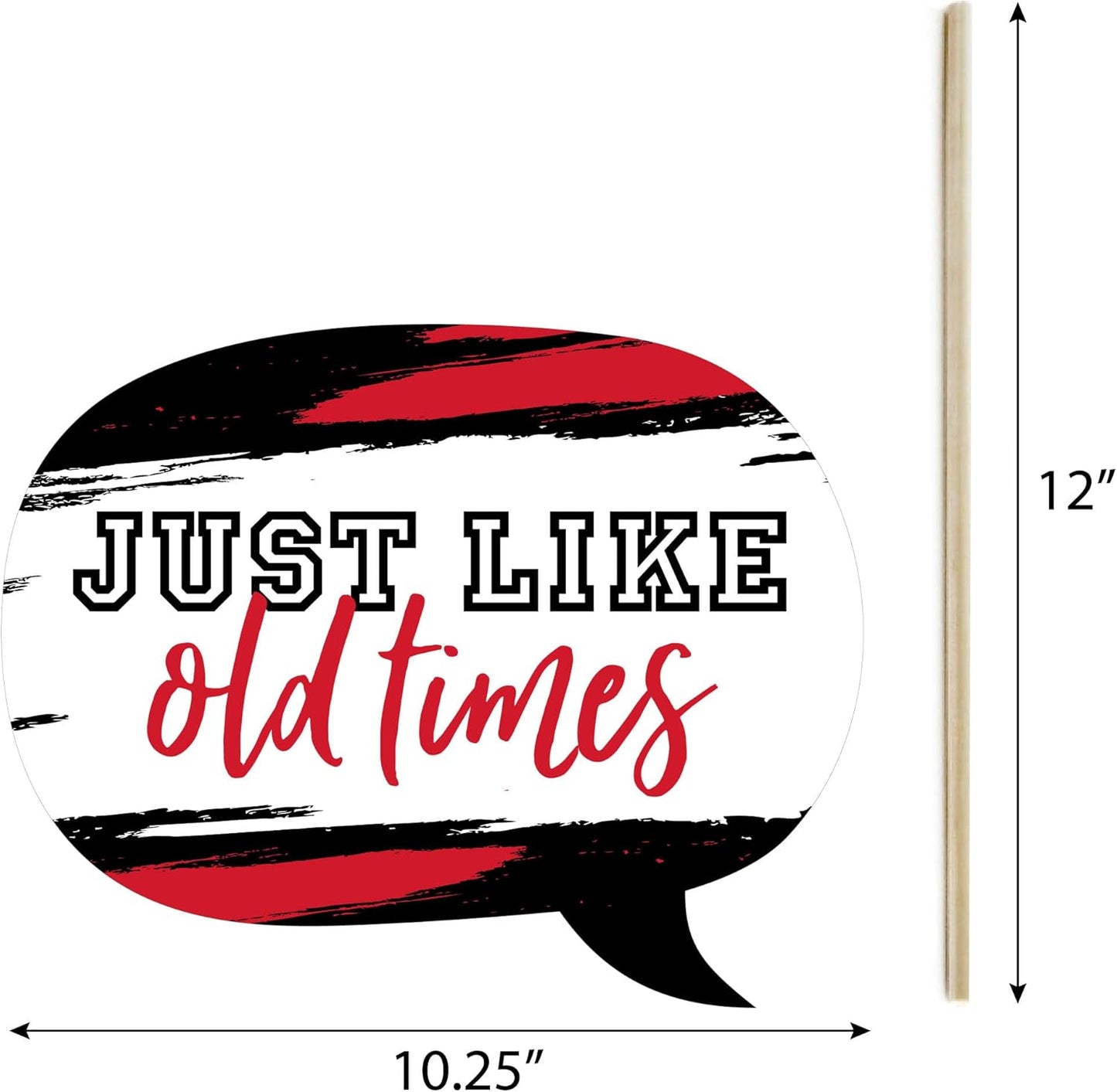 Big Dot of Happiness Class Reunion Photo Booth Props Kit - 20 Premium Cardstock Props, School Reunion Party Decorations, Memory Making Props, Red