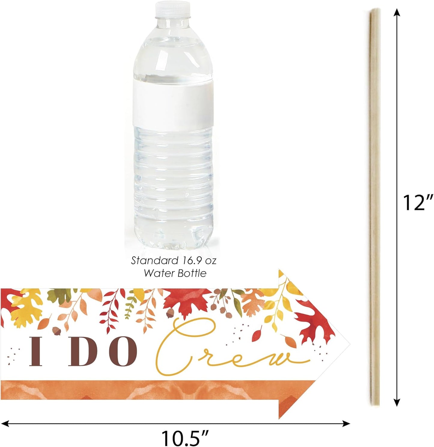 Big Dot of Happiness Funny Fall Foliage Bride - Autumn Leaves Bridal Shower and Wedding Party Photo Booth Props Kit - 10 Piece