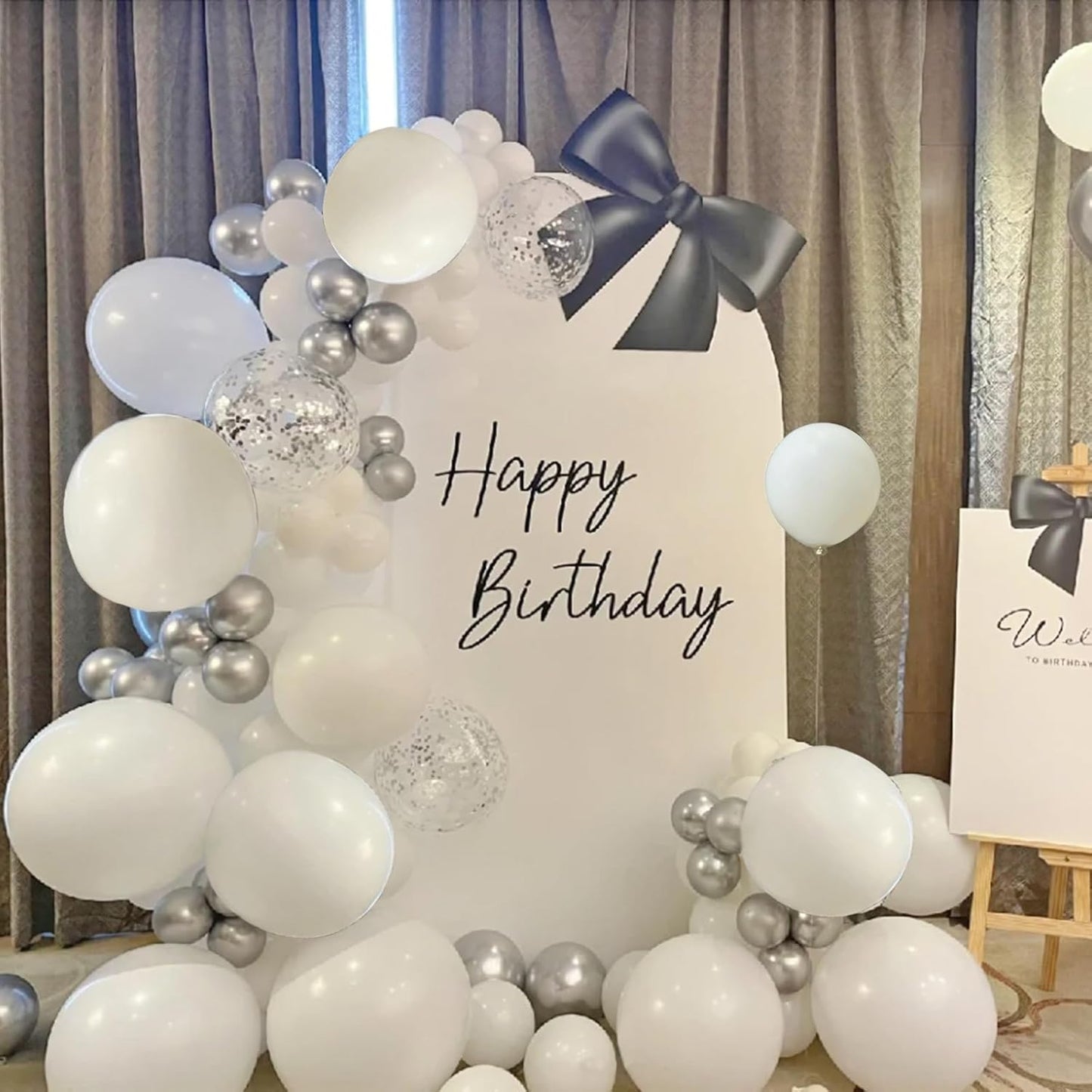 134Pcs White Balloons Different Sizes 5 10 12 18 Inch White Balloon Garland Arch Kit, Latex Balloons for Birthday Wedding Baby Shower Party Decorations.