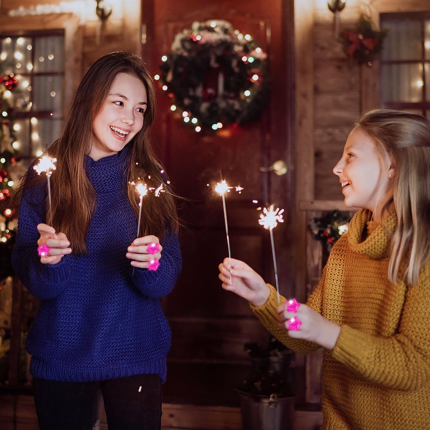 24 Pack Light Up Star Rings Glow in the Dark Party Flashing LED Jelly Finger Rings for July 4th,Halloween,Christmas,Concert,Goodie Bag Fillers,Raves