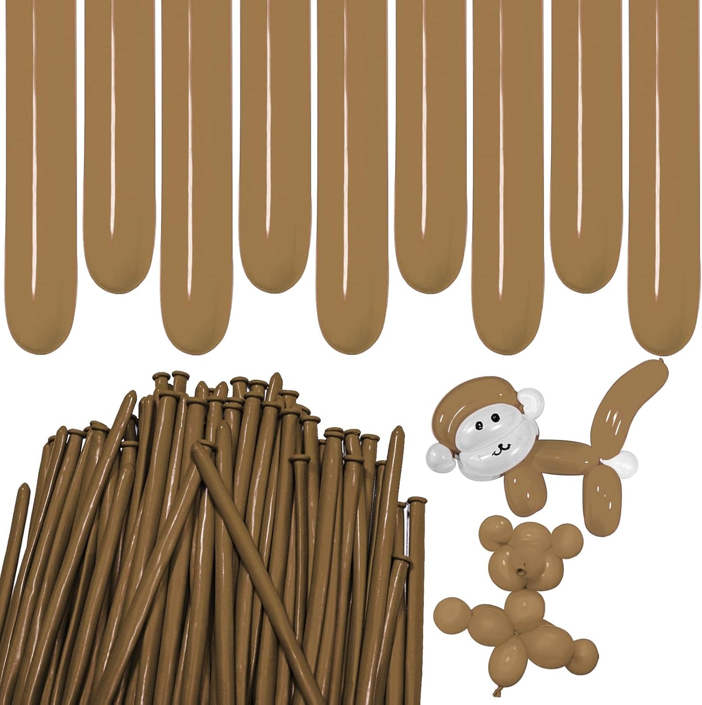 Coffee Brown Long Balloons Premium 260 Twisting Animals Magic Balloons for Birthday Kids Wedding Party Supply 100pcs