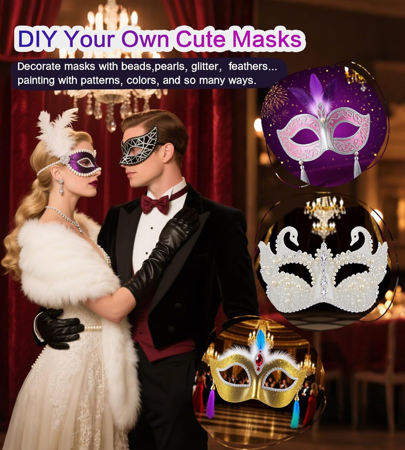 15 PCS DIY White Masquerade Masks DIY Paper Blank Half Face Mask Craft Art Plain Paintable Mardi Gras Masks Halloween Party Mask