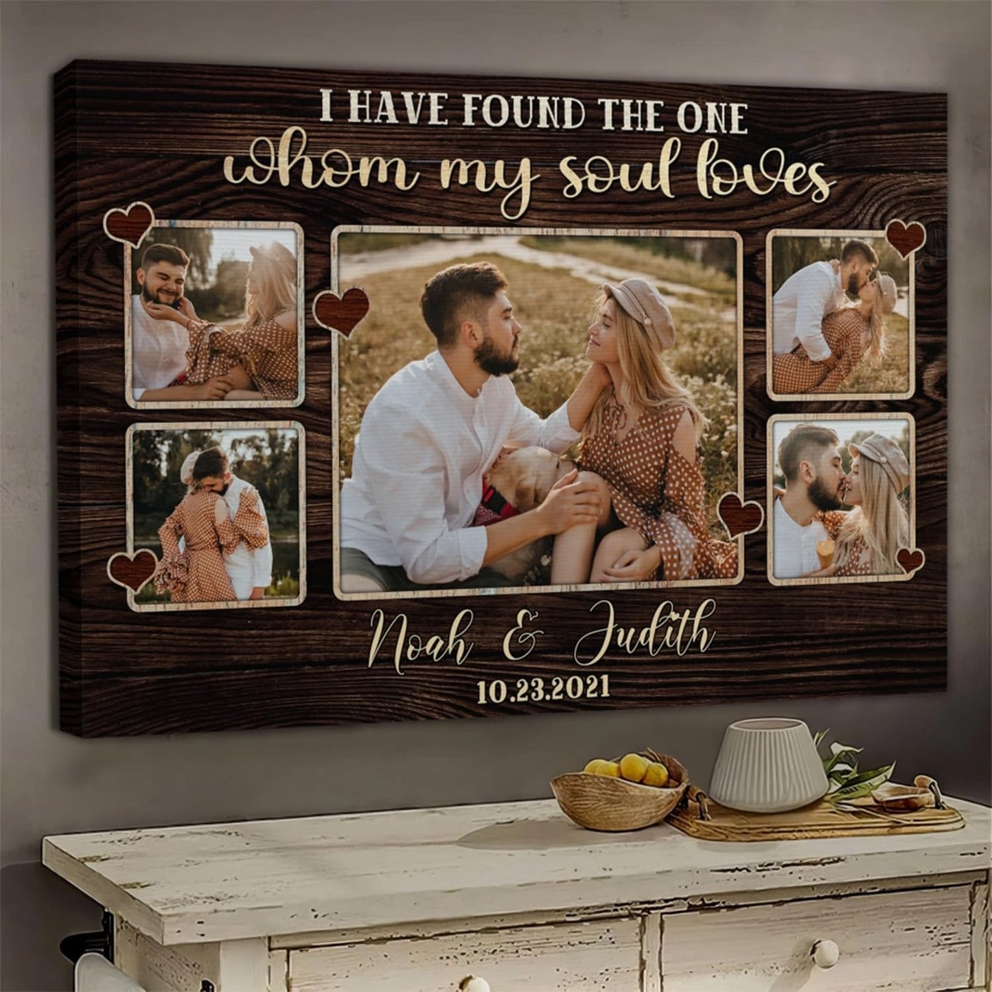 Dem Canvas Personalized Canvas Prints, Couple Romance Gifts - Custom Wedding & Engagement Canvas (12x08)