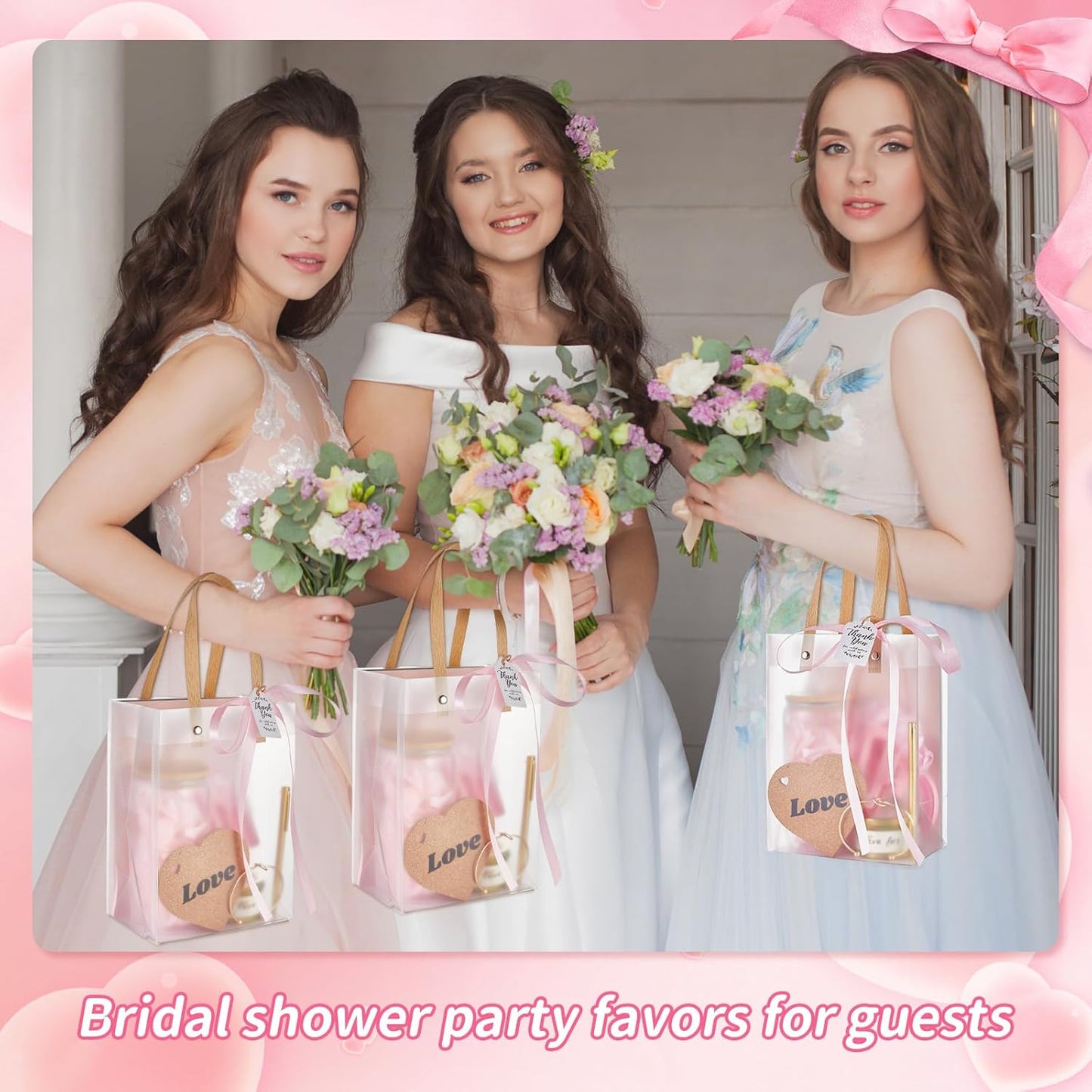 68Pcs Baby Shower Prizes for Game Winners Gifts Wedding Bridal Shower Gifts Including Glass Cans Notebooks Soy Candles Hair Clips for Baby Shower Wedding Bridal Shower Game Prizes (6, Pink)