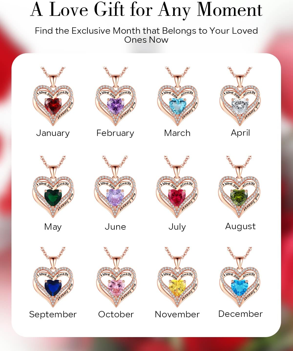 S925 Sterling Silver Necklace for Women, Wife Jewelry Rose Gold, Mom Birthday Valentines Mothers Day Gifts, Girlfriend Necklaces, Daughter Heart Jewel, Anniversary for Her