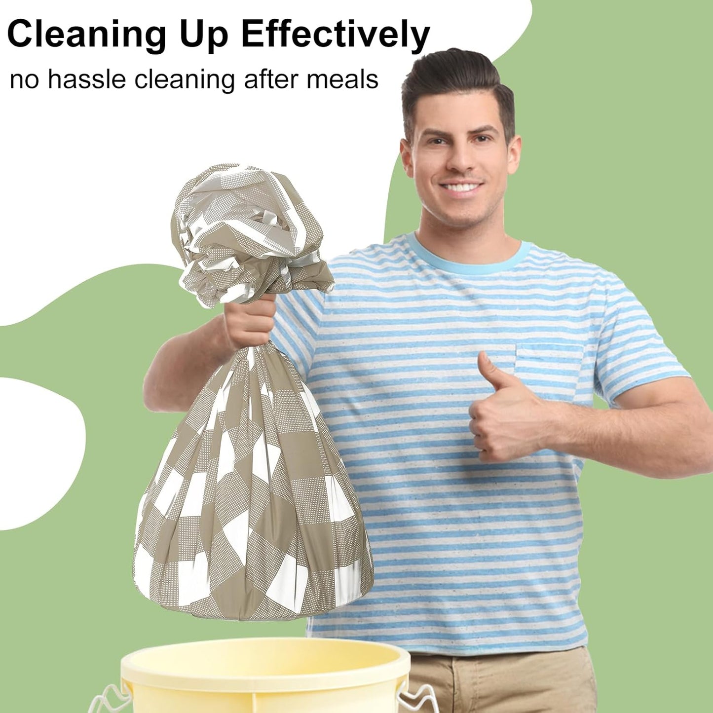 Smiry 54 Inch x 300 Feet Disposable Table Cover Roll, Khaki & White Plastic Table Cloth in Cut-to-Size Box with Slide Cutter, Waterproof Rectangle Tablecloths for Weddings, Banquets, Outdoor