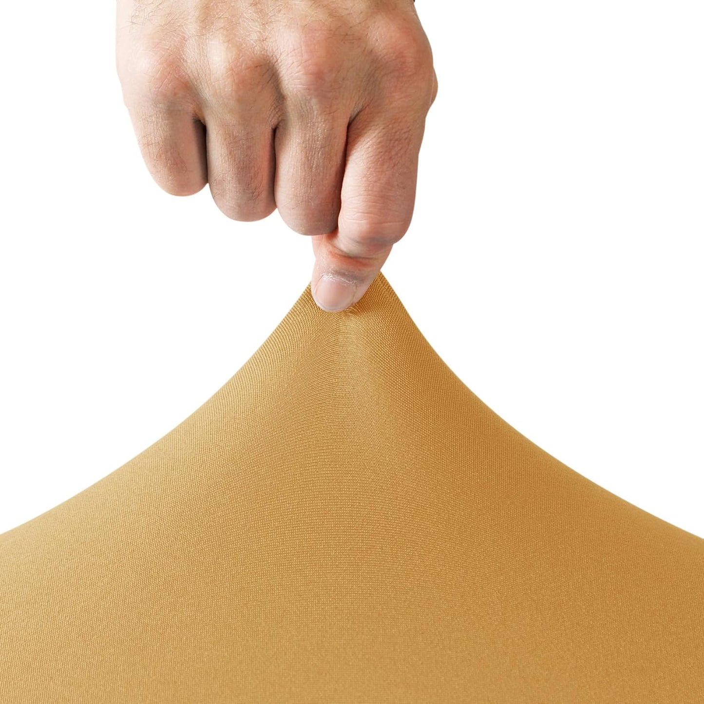 FORLIFE 4Pack Spandex Table Covers,Fitted Tablecloth for Rectangular Tables, Stretch Patio Table Covers, Universal Spandex Table Cover for Wedding, Banquet, Party (6ft, Gold)