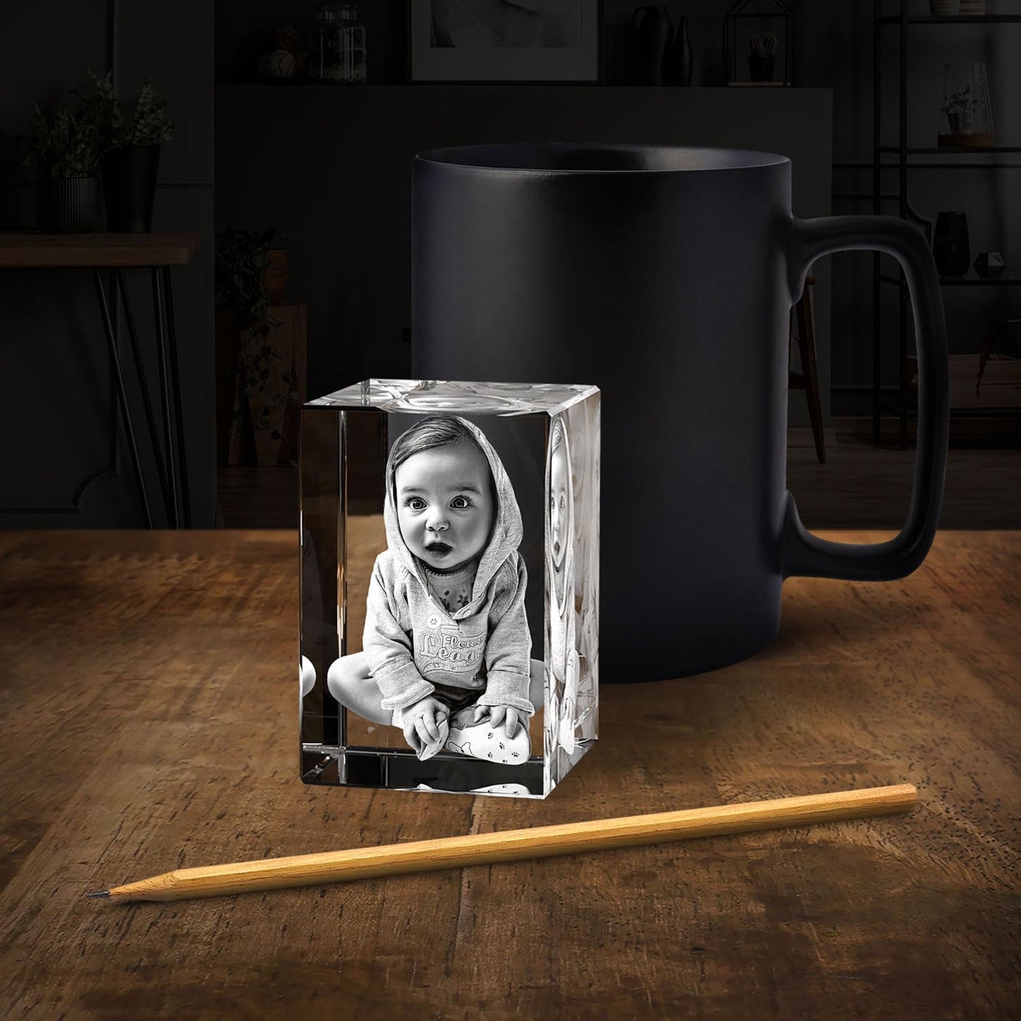 ArtPix 3D Crystal Photo, Christmas Personalized Gifts for Women, Wife, Her, Him, Men, Husband, Grandma, Great Xmas Customized Gift With Your Own Photo, Custom Glass 3D Laser Etched Picture Wedding