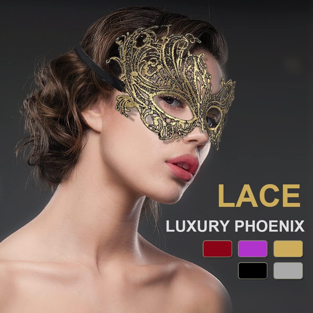 Masquerade Mask for Couples Lace Eye Mask Venetian Carnival Halloween Mask Party Ball Prom Mask Costume Mardi Gras 2Pack