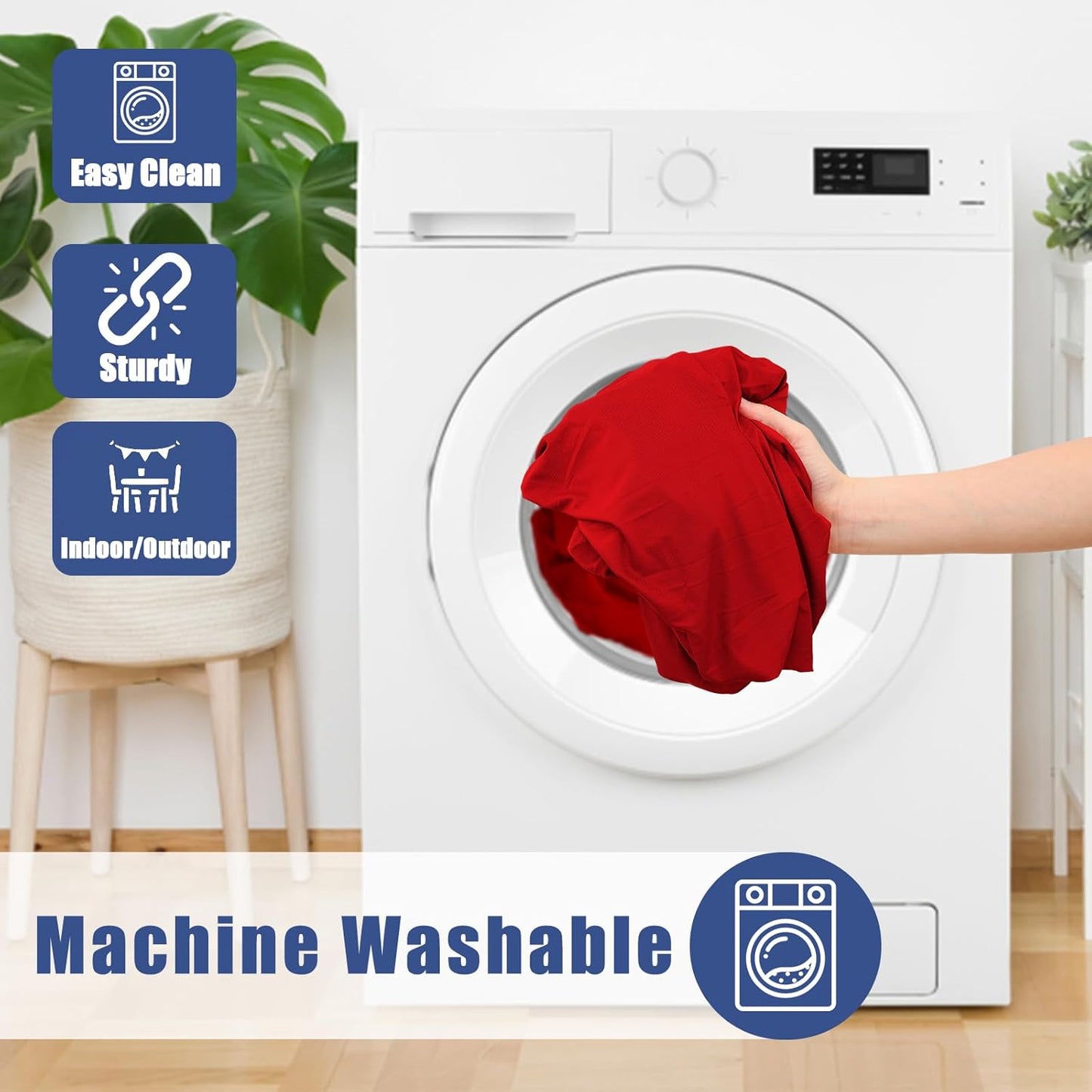 Spandex 5 Foot Rectangle Table Cloth 2 Pack, Elastic Fitted Tablecloths for Picnic, Stretch Washable Patio Table Cover for Outdoor, Camping, Banquet and Parties (Red, 30"x60")