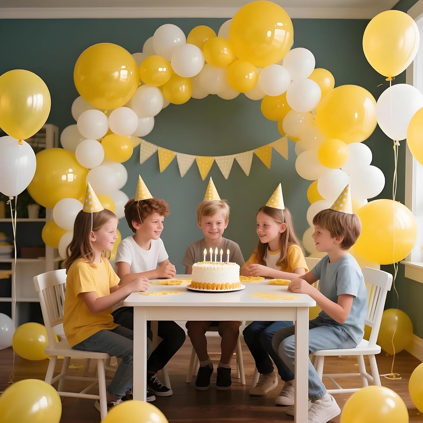 KAWKALSH Yellow Balloon 110pcs, 12 Inch Thickened Latex Party Balloons Helium Bright Color for Birthday Baby Shower Wedding Party Supplies Arch Garland Decoration