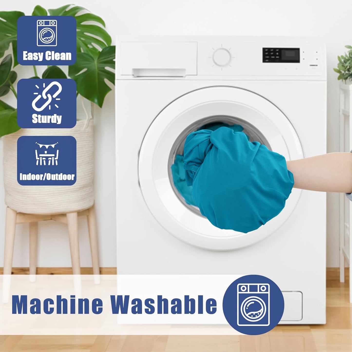 Spandex 8 Foot Rectangle Table Cloth 2 Pack, Elastic Fitted Tablecloths for Picnic, Stretch Washable Patio Table Cover for Outdoor, Camping, Banquet and Parties (Teal, 30"x96")