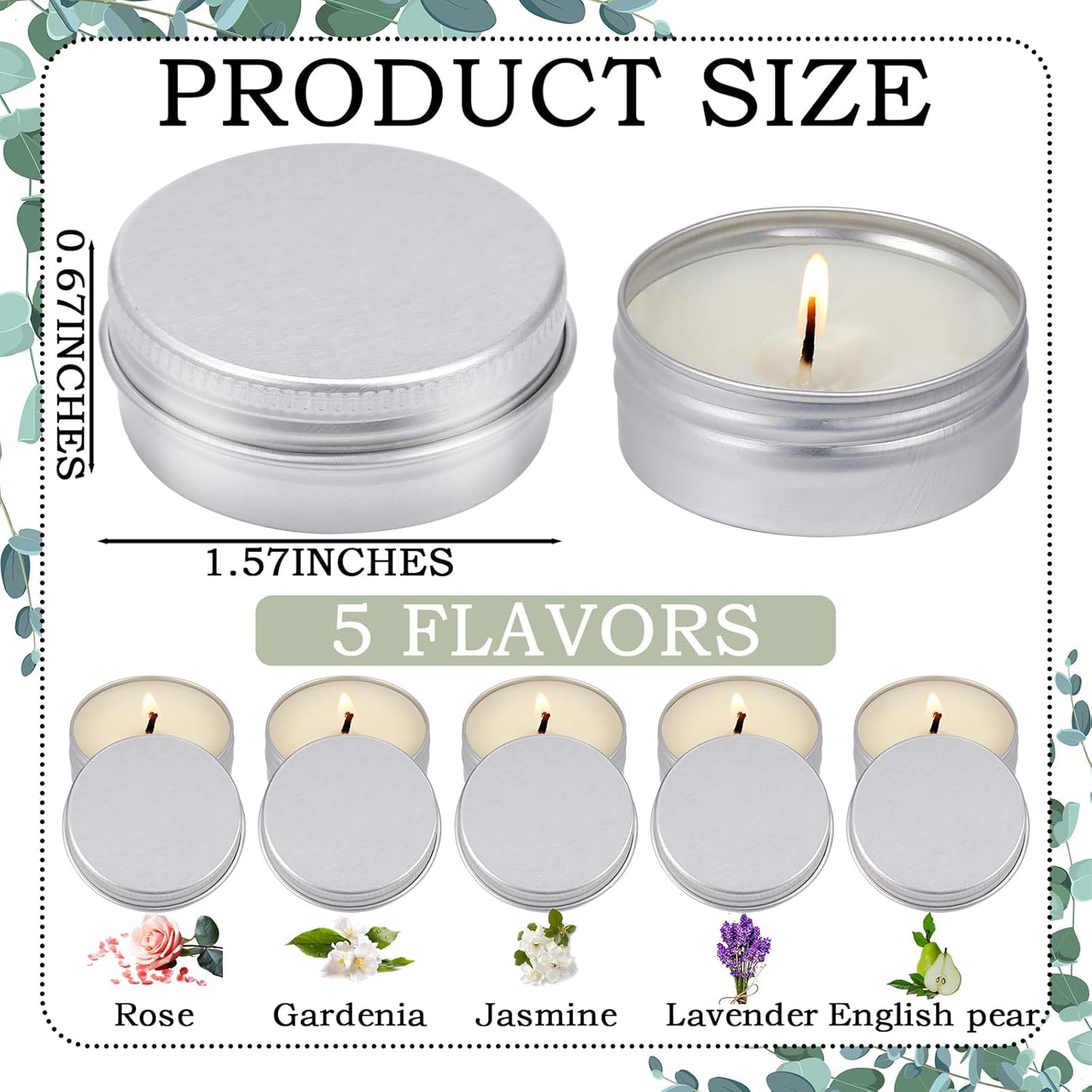 MTLEE 50 Pcs Wedding Scented Candles Gift Travel Tin Candle Aromatherapy Candle for Christmas Winter Baby Shower Favors Wedding Gifts