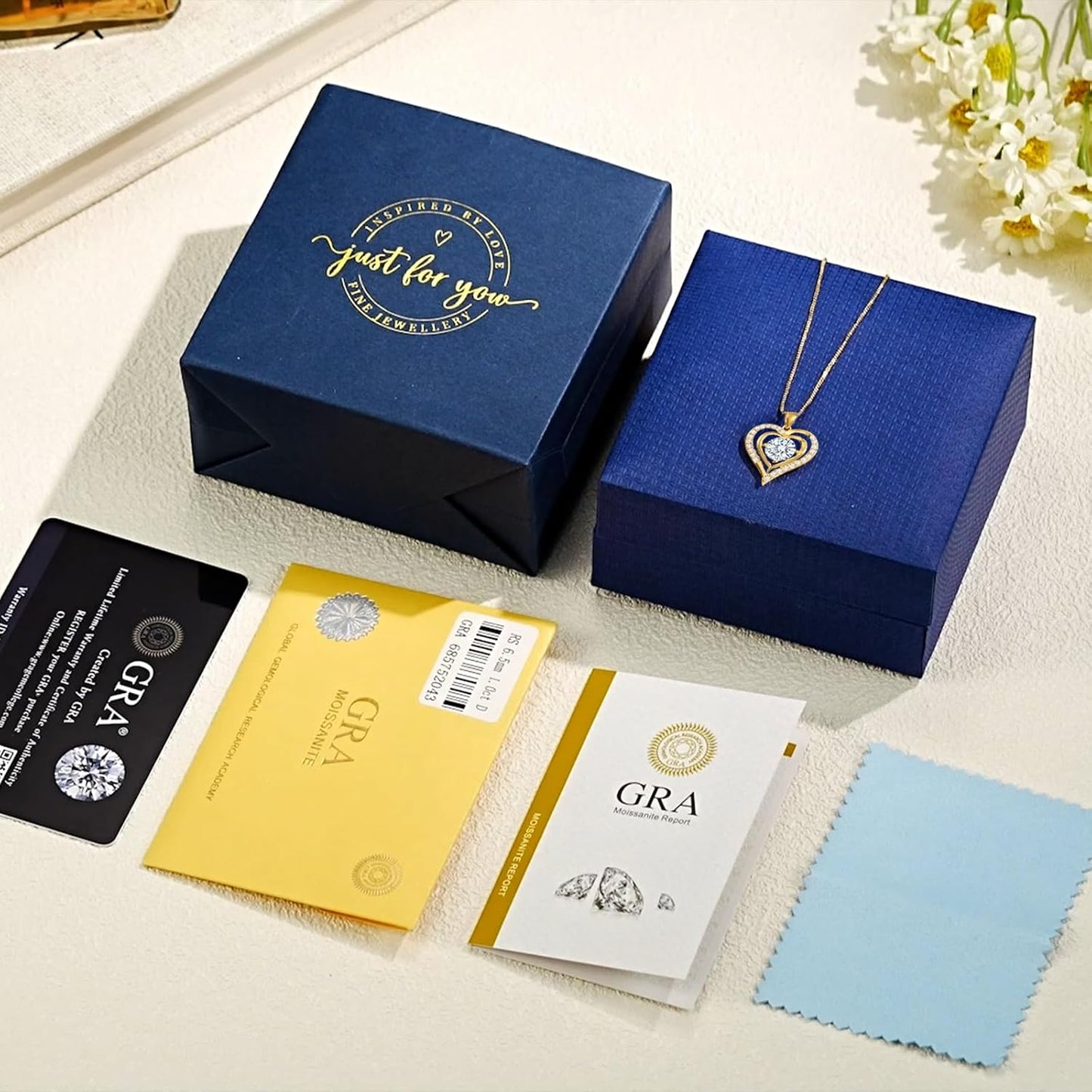 Moissanite Heart Necklace for Women Birthday Gifts for Wife S925 Sterling Silver Jewelry for Christmas Anniversary Valentine Birthday Gift for Her Girlfriend Mom