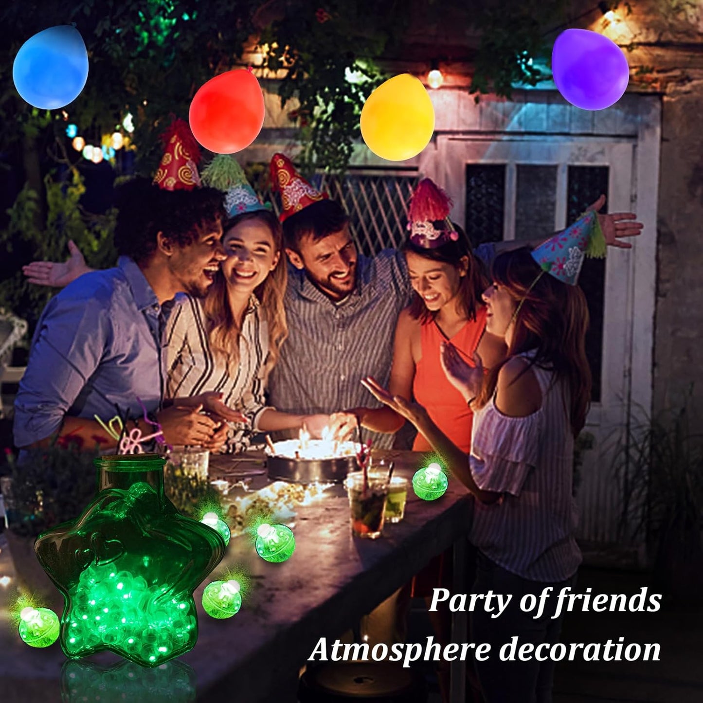 AIKEI 100pcs LED Balloon Lights,Green Mini Balls Lights,Long Standby Time Waterproof for Paper Lantern Easter Decor Halloween Christmas Birthday Party Decoration for Indoor Outdoor