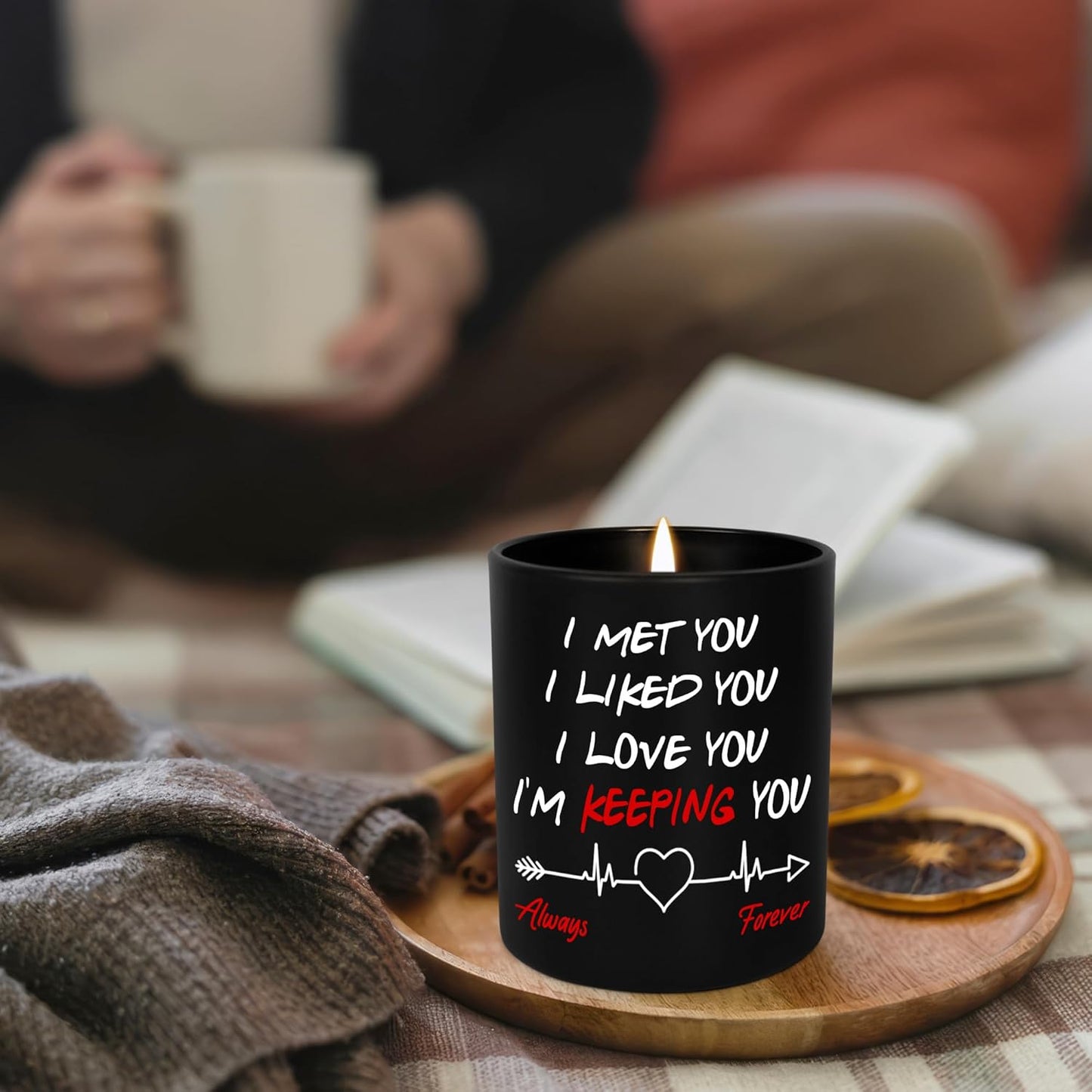 TEEZWONDER Christmas Anniversary Wedding Gifts for Women - Long Lasting Vanilla Lavender Candle 10 oz - Romantic Couple Gifts for Him Her, Gift for Boyfriend Girlfriend, Wife Husband Birthday Gift