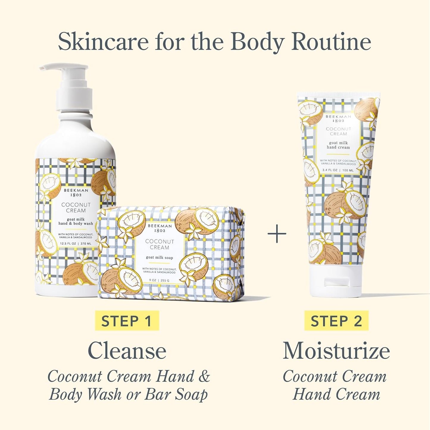 Beekman 1802 Coconut Cream Palm-Sized Bar Soap - Scented - 3.5 oz - Cleanses, Nourishes & Hydrates - Certified Microbiome Friendly - No Irritation - Good for Sensitive Skin