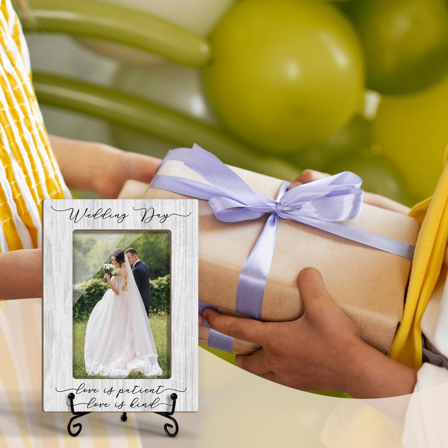 Wedding Picture Frame, Engagement Gifts Wedding Gifts For Newlyweds Bride Groom, 4x6 Wooden Picture Frame Tabletop Display Home Decor -25