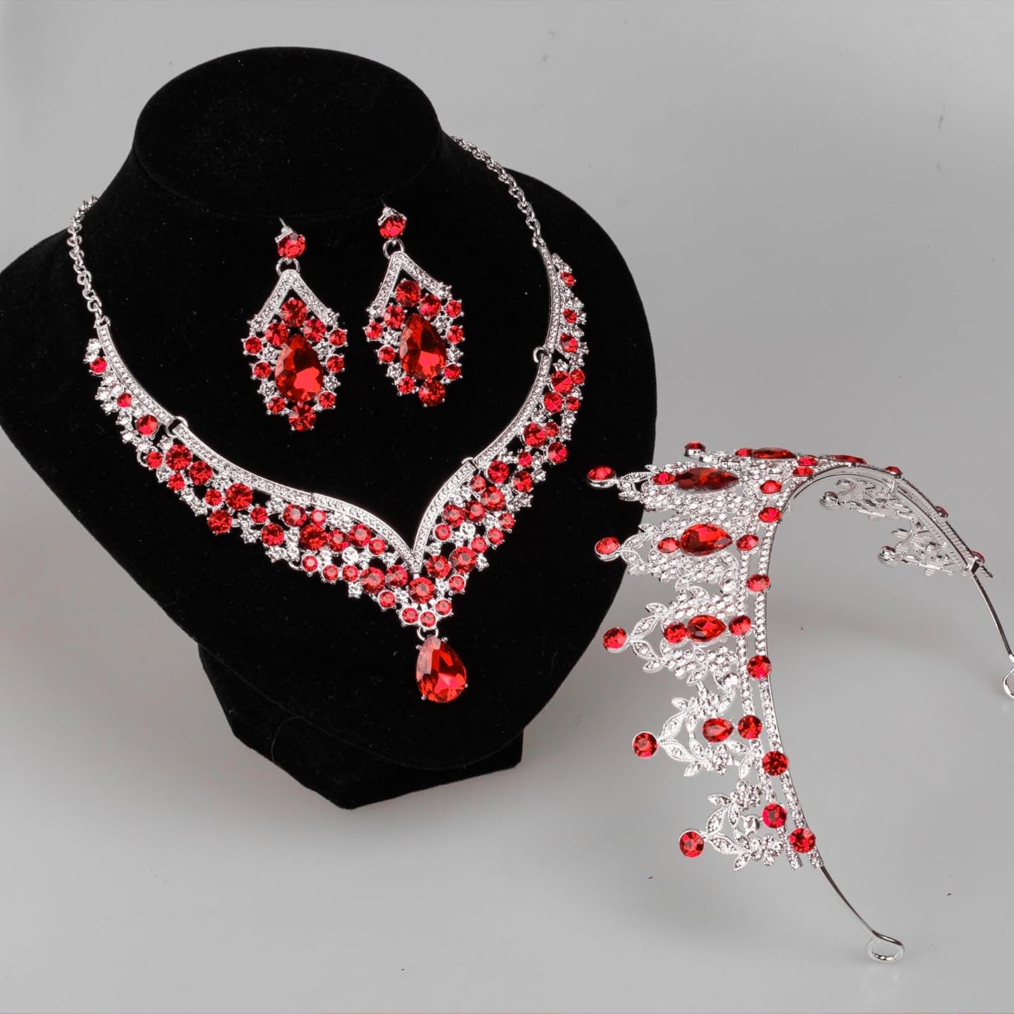 Crowns and Tiaras jewelry sets for Wedding princess birthday party Halloween Prom Pageant Jewelry for Women Crystal Bridal Jewelry Set for women