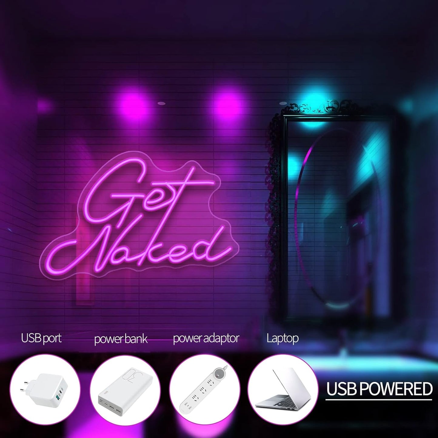 Neon Signs for Wall Decor Pink LED Light Sign for Preppy Room Decor Light Up Sign for Birthday Party Decoration USB Powered