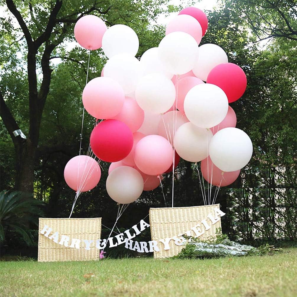 24 Inch Latex Round Balloons 10 Pack Pink Thick Giant Balloons for Photo Shoot Wedding Baby Shower Birthday Party Decorations by IN-JOOYAA