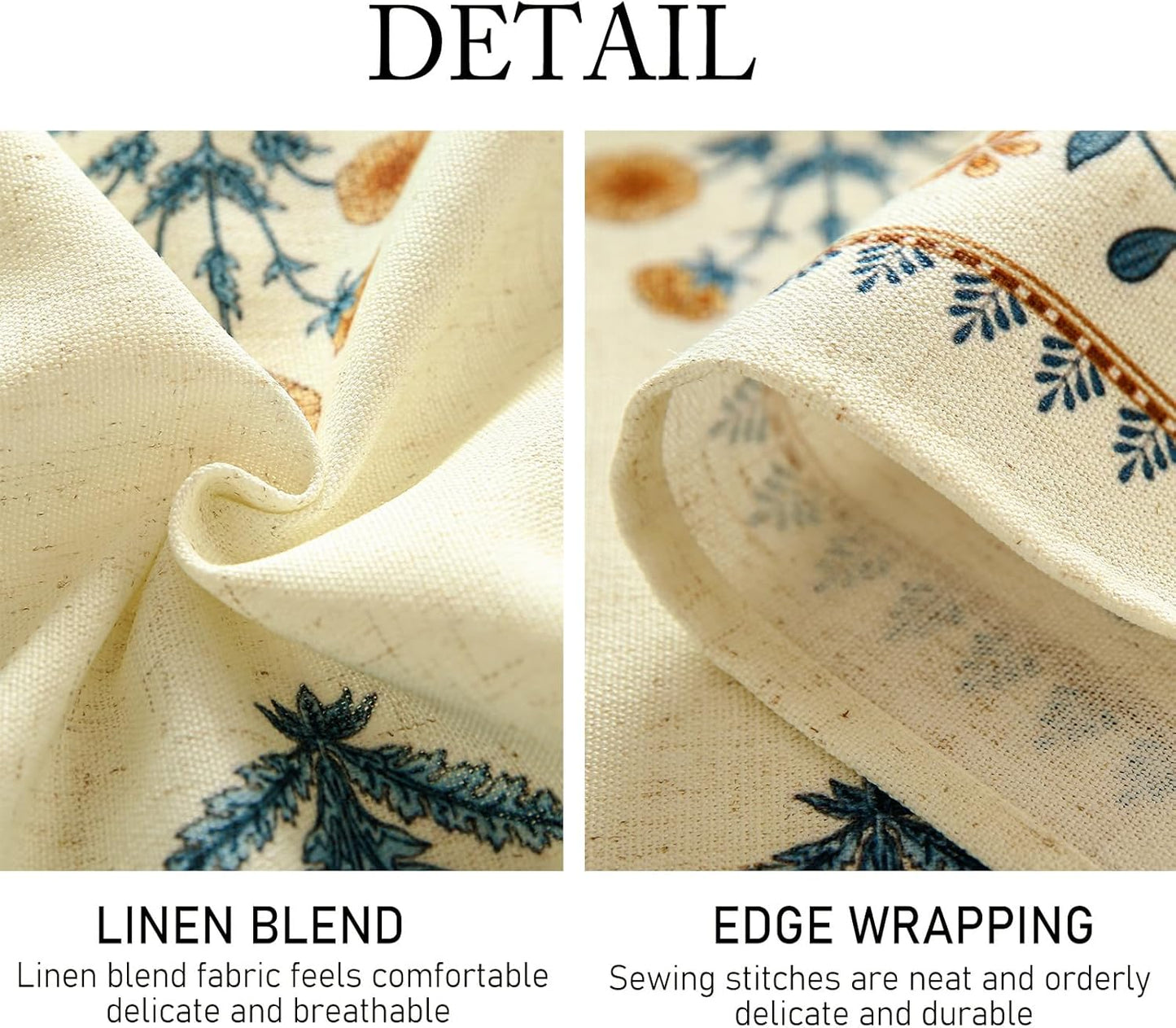 ISAENNE Designer French Pale Yellow Extra Long Rectangle Table Cloth,Linen Floral Tablecloth,Wrinkle Resistant Decor Tablecloths for Dining Thanksgiving Banquet Kitchen Party,67"*118"-Estevan A