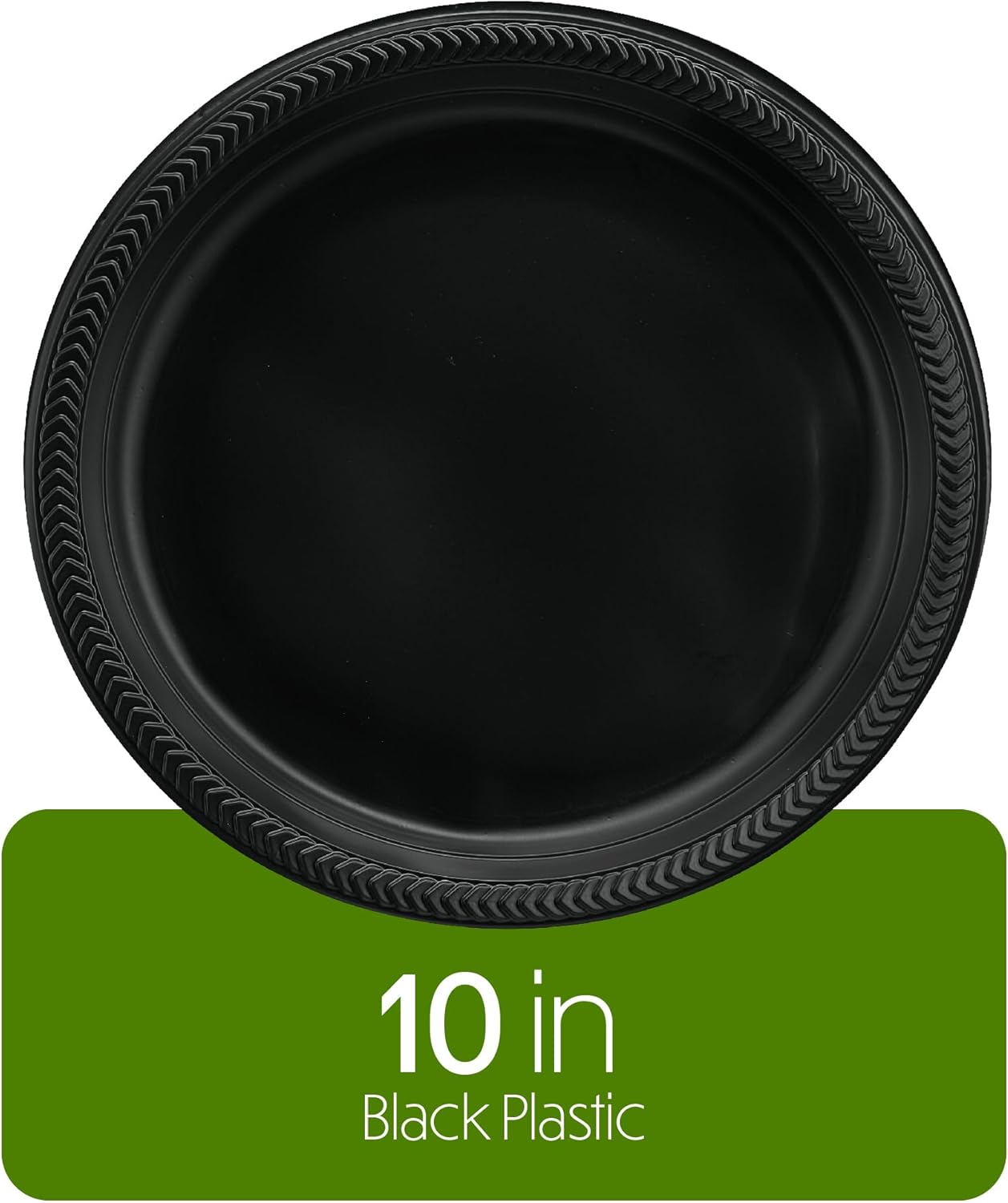 PLASTICPRO 400 PCS Black Plastic Plates Light Weight 10'' Inch Plastic Dinner Plates Black Plates Disposable for Party and Wedding