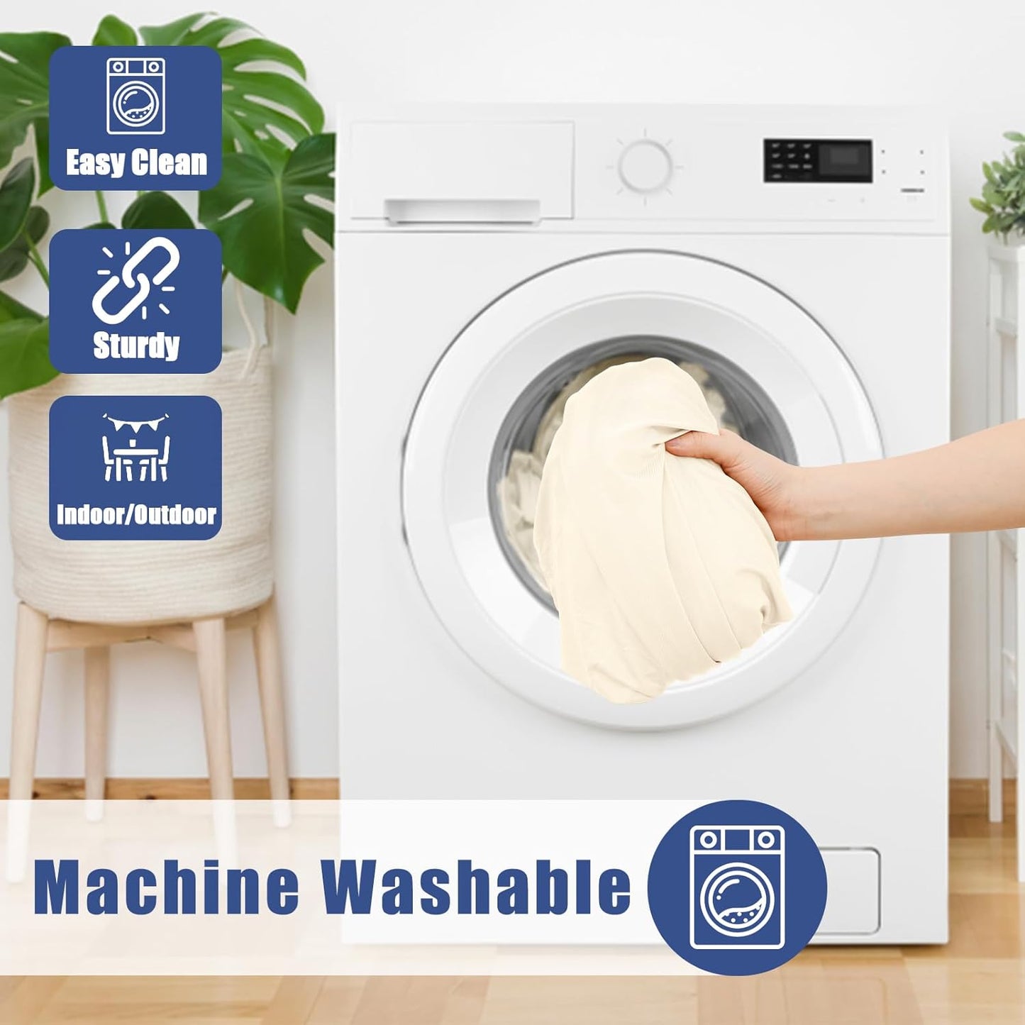 Spandex 5 Foot Rectangle Table Cloth 2 Pack, Elastic Fitted Tablecloths for Picnic, Stretch Washable Patio Table Cover for Outdoor, Camping, Banquet and Parties (Champagne, 30"x60")