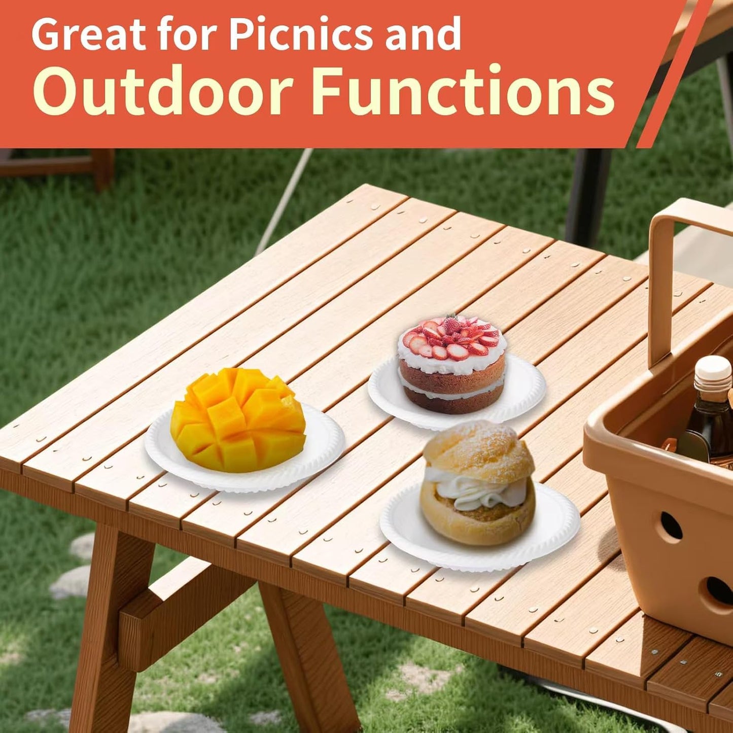 4 Inch Mini Disposable Plates 100 Count Small Plates for Pet Round Paper Starch Plates for Party Dessert Cake Craft Appetizer