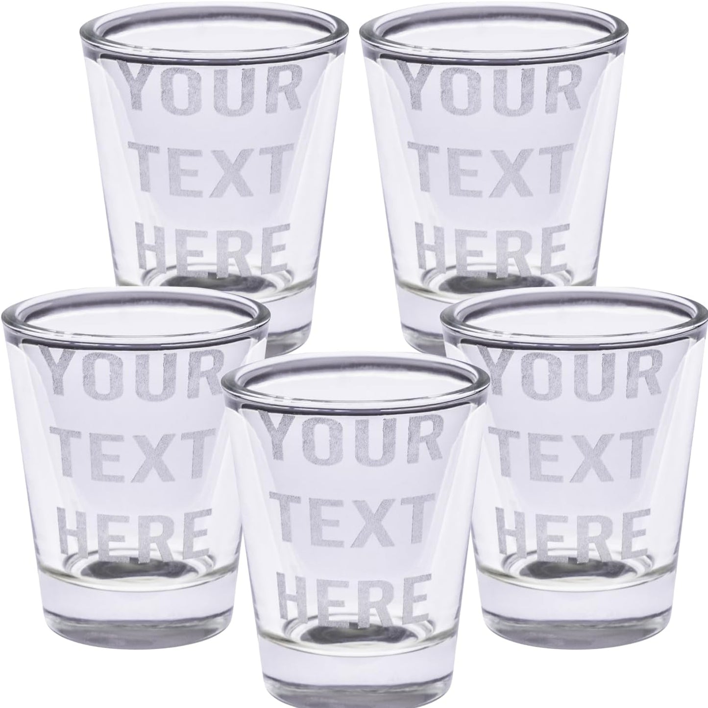 Gifts Inscribed Personalized Shot Glasses Set of 5 – Custom Text Drinking Glasses – Engraved Shot Glass Gift for Men, Wedding, Anniversary, Birthday, Engagement