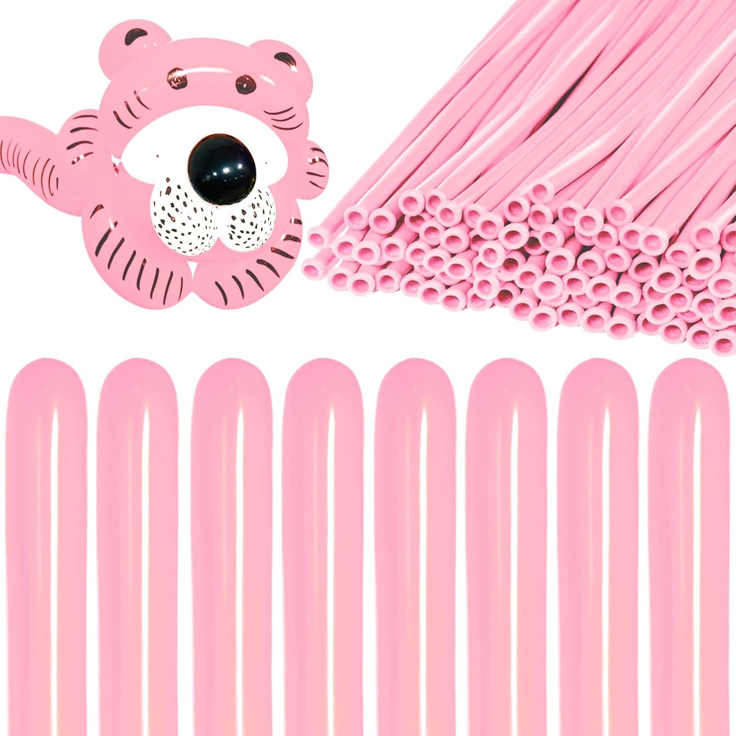 KAWKALSH 260 Light Pink Long Balloons for Balloon Garland Thickening Skinny Latex Twisting Animals Modeling Christmas Birthday Wedding Party Festival Decorations 100pcs