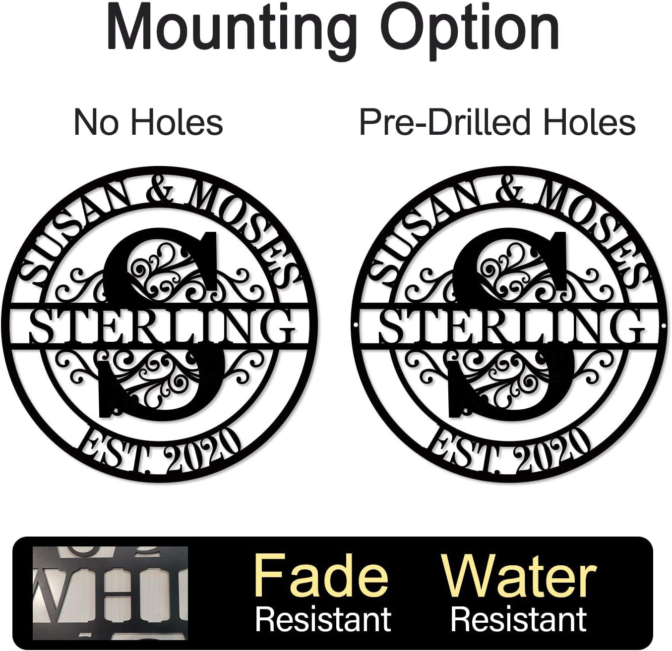 Custom Family Name Sign Personalized bridal shower gifts wedding gifts for newlyweds Monogram Wall Decor Initial Split Letter Monogram Sign any years anniversary best Gift