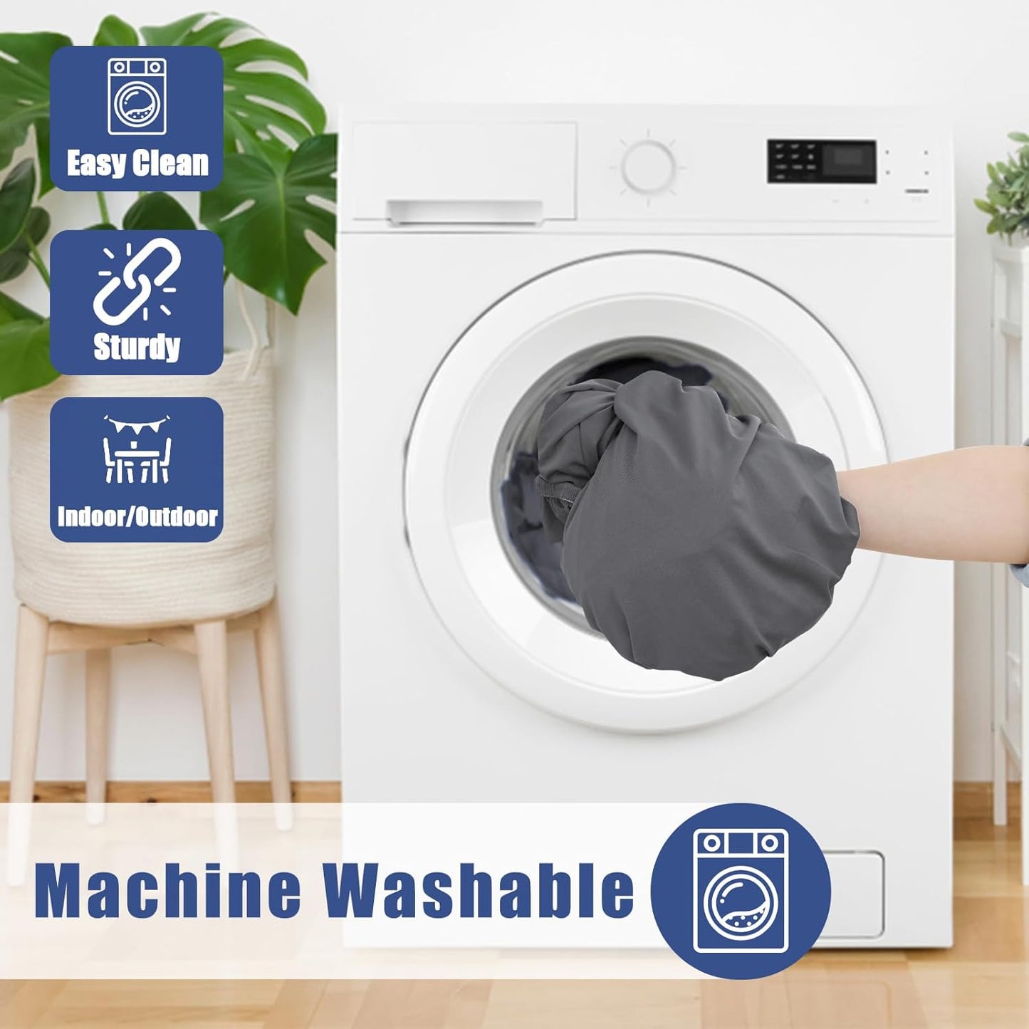 Spandex 8 Foot Rectangle Table Cloth 2 Pack, Elastic Fitted Tablecloths for Picnic, Stretch Washable Patio Table Cover for Outdoor, Camping, Banquet and Parties (Grey, 30"x96")