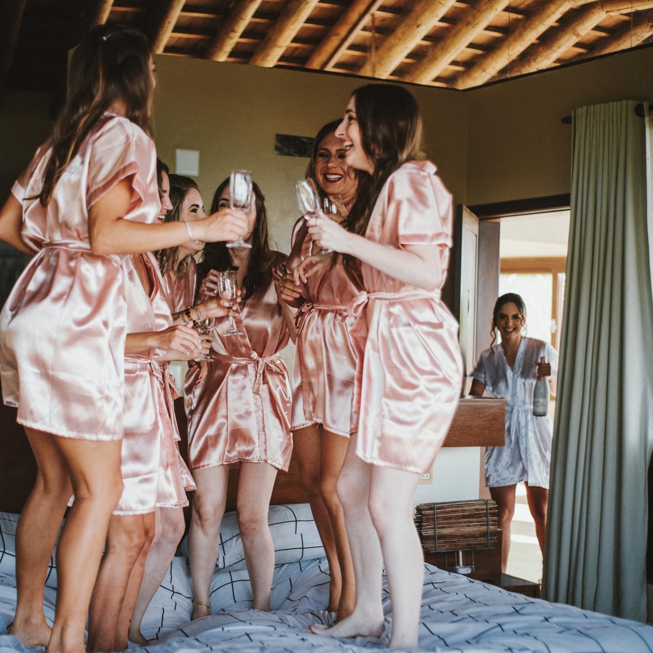 Bridesmaid Scrunchies Proposal Gifts 4.1inch square Hair Claws Bachelorette Hair Clip heart sunglasses Girls gift for Wedding Party Favors (36pcs White&Pink)