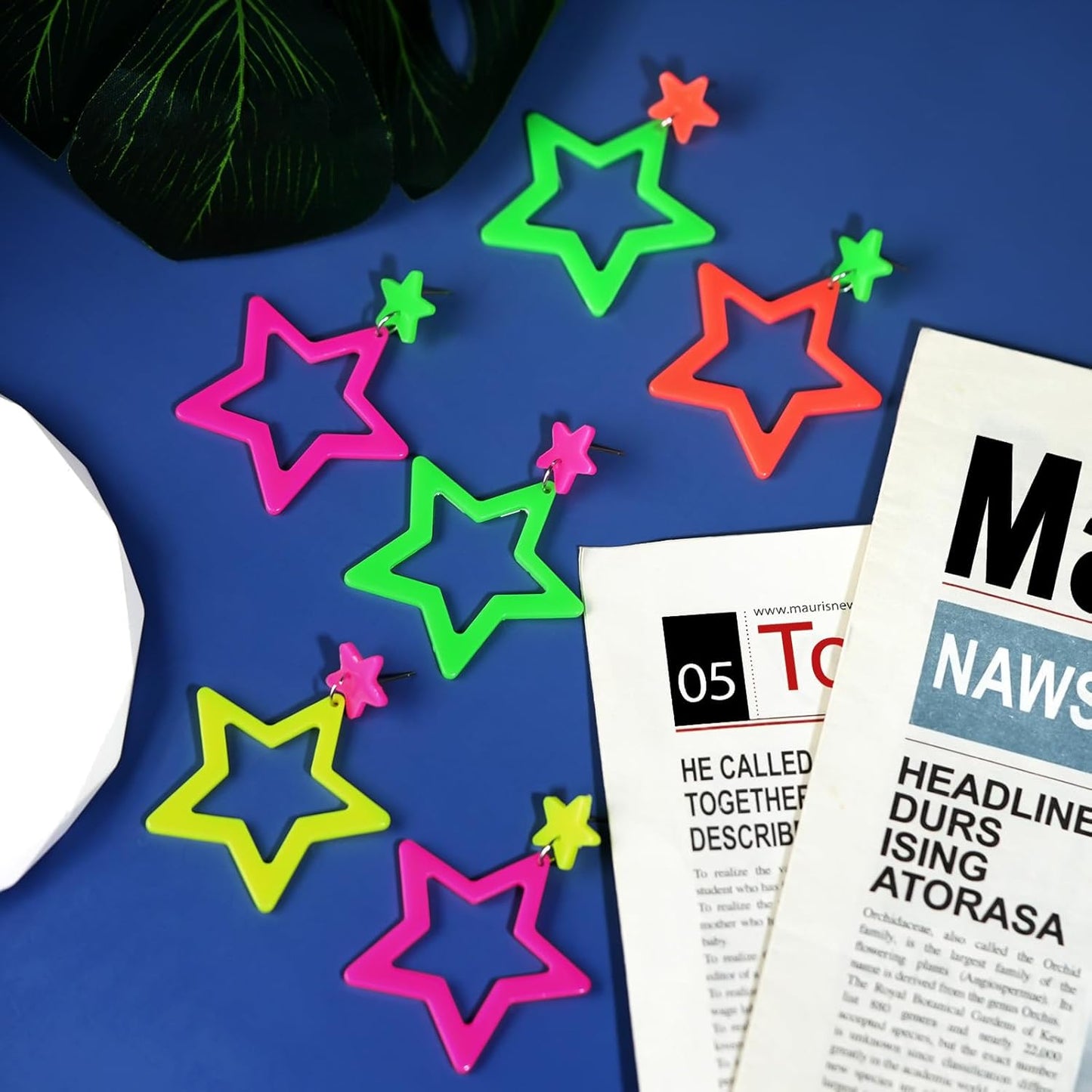 80s 90s Neon Earrings for Women Retro Cassette Tape Hoop Earring Candy Color Lightweight Acrylic Stud Dangle Earrings for 80S Costume Outfits Dancing Glow Party Accessories