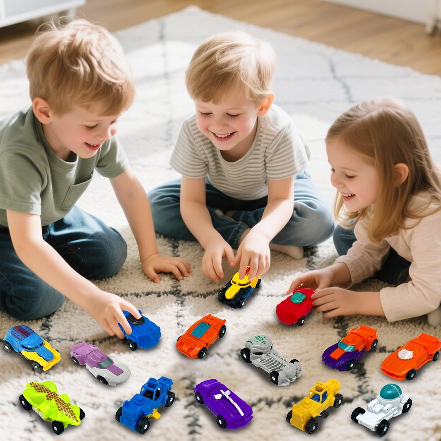 28 Pack Transforming Car Robot Toys for Kids, 14 Styles Prefilled Mini Vehicle Gift for Grandkids Boys Girls Party Favors, Birthday, Game Prizes and Christmas Stocking Stuffer Filler