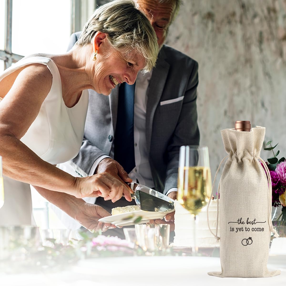 Engagement Wine Gift Bag Wedding Engaged Gifts for Newlyweds Couple Women Men Bridal Shower Gifts for Bride and Groom Pairs Well with Wedding Planning The Best Is Yet to Come Wine Bags