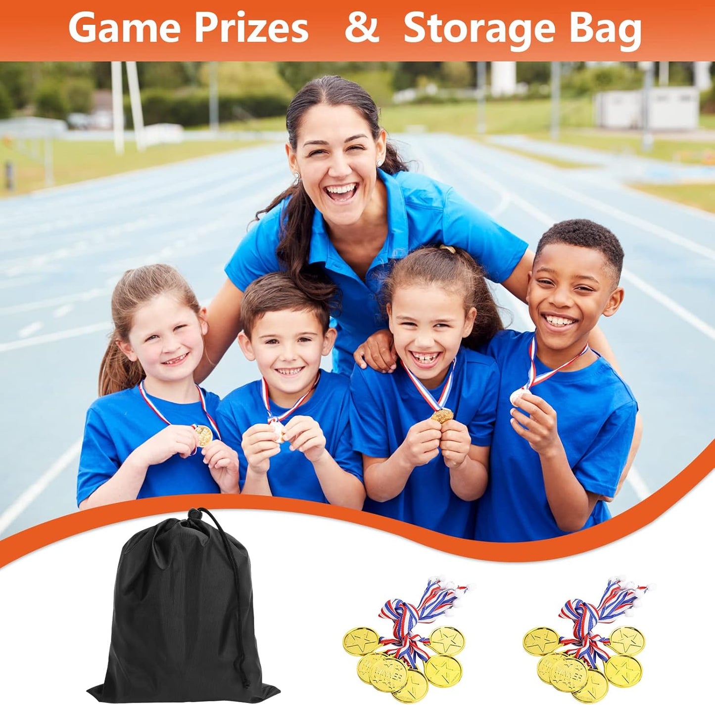 CWLAKON Field Day Games Tug of War Rope, Outdoor Games for Kids, Teens and Adults, Family Reunion Birthday Party, 20 Feet, Orange