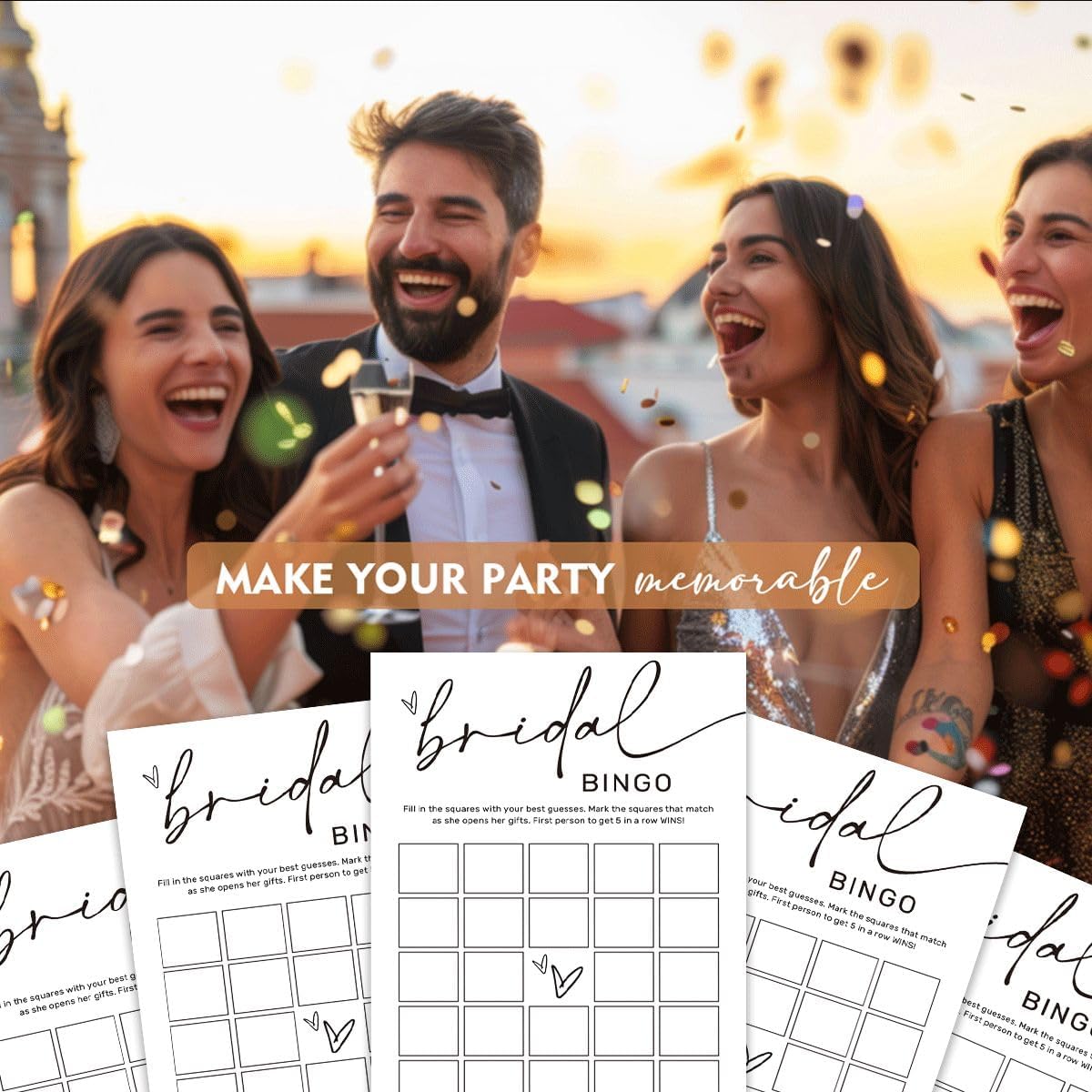 Bridal Shower Bingo, What Will The Bride to Be Receive, 25Pcs Bridal Bingo Game Cards, Engagement Party Games for Guests, Minimalist White Wedding Party Supplies - A18