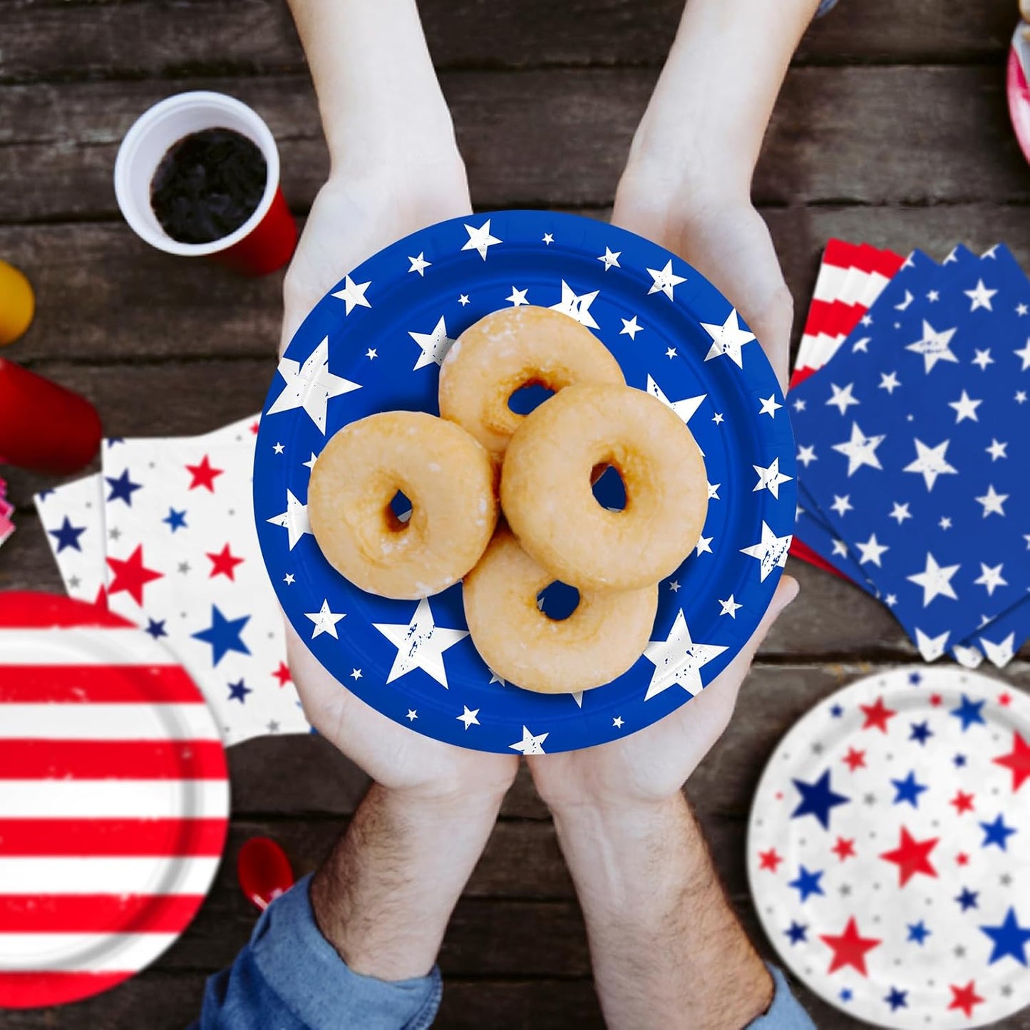 4th of July Party Supplies Set-American Patriotic Theme for Independence & Election Day Decorations, Includes Dinner & Dessert Plates, Napkins- for Patriotic & 4th of July Party Decorations-48 Guests