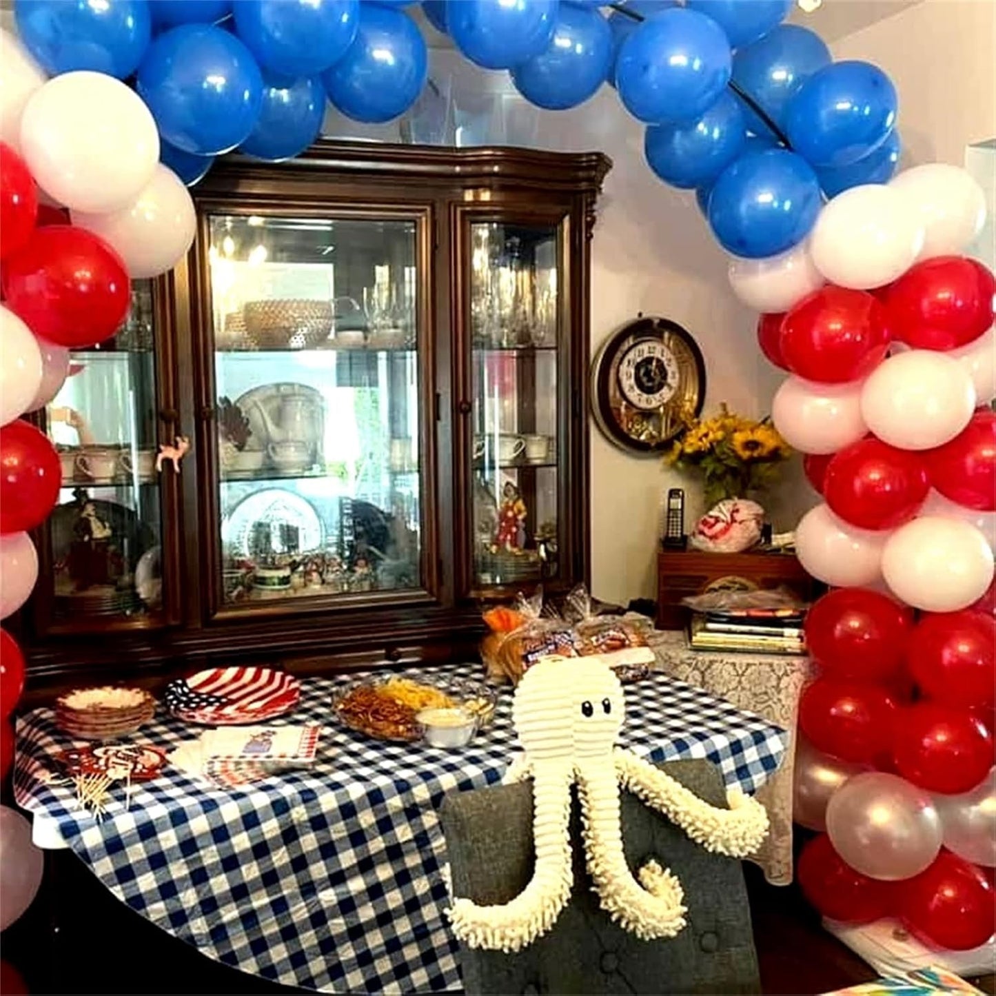 75 Pcs Red, White & Blue Balloons - 12 Inch Matte Red, Royal Blue, White Helium Latex Balloons for 4th of July, Memorial Day, Birthday, Baby Shower Parties