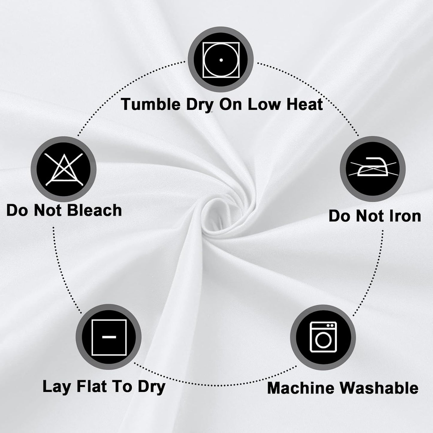 PureFit 10 Pack Round White Table Cloths 90 Inch for Round Tables, Stain and Wrinkle Resistant Table Linens for Home Use, Wedding, Party, Banquet and Camping