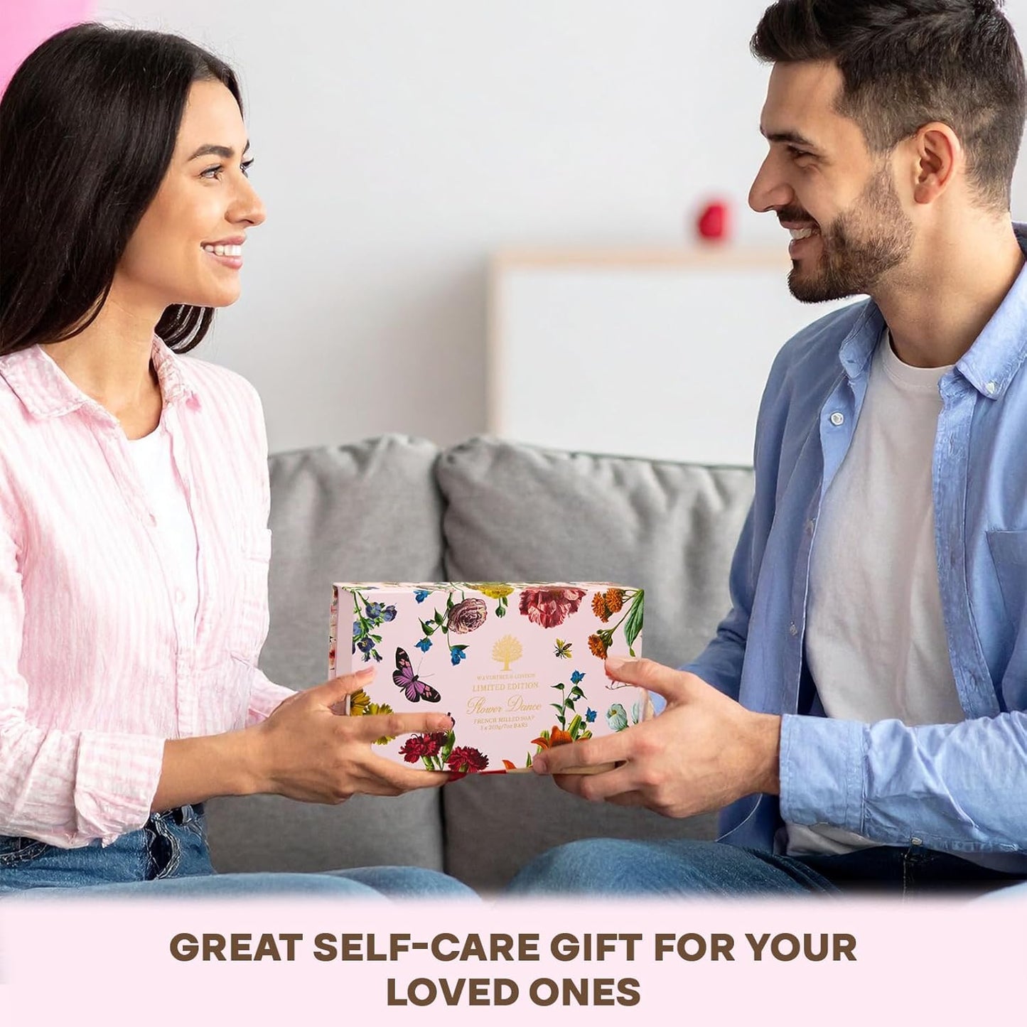 Wavertree & London Natural Soap Bars Gift Set (Set of 3), Assorted Floral Scented Bar Soap Gift Box for Women & Men, Moisturizing & Pure Triple Milled Luxury Bath Soap Bars enriched with Shea Butter