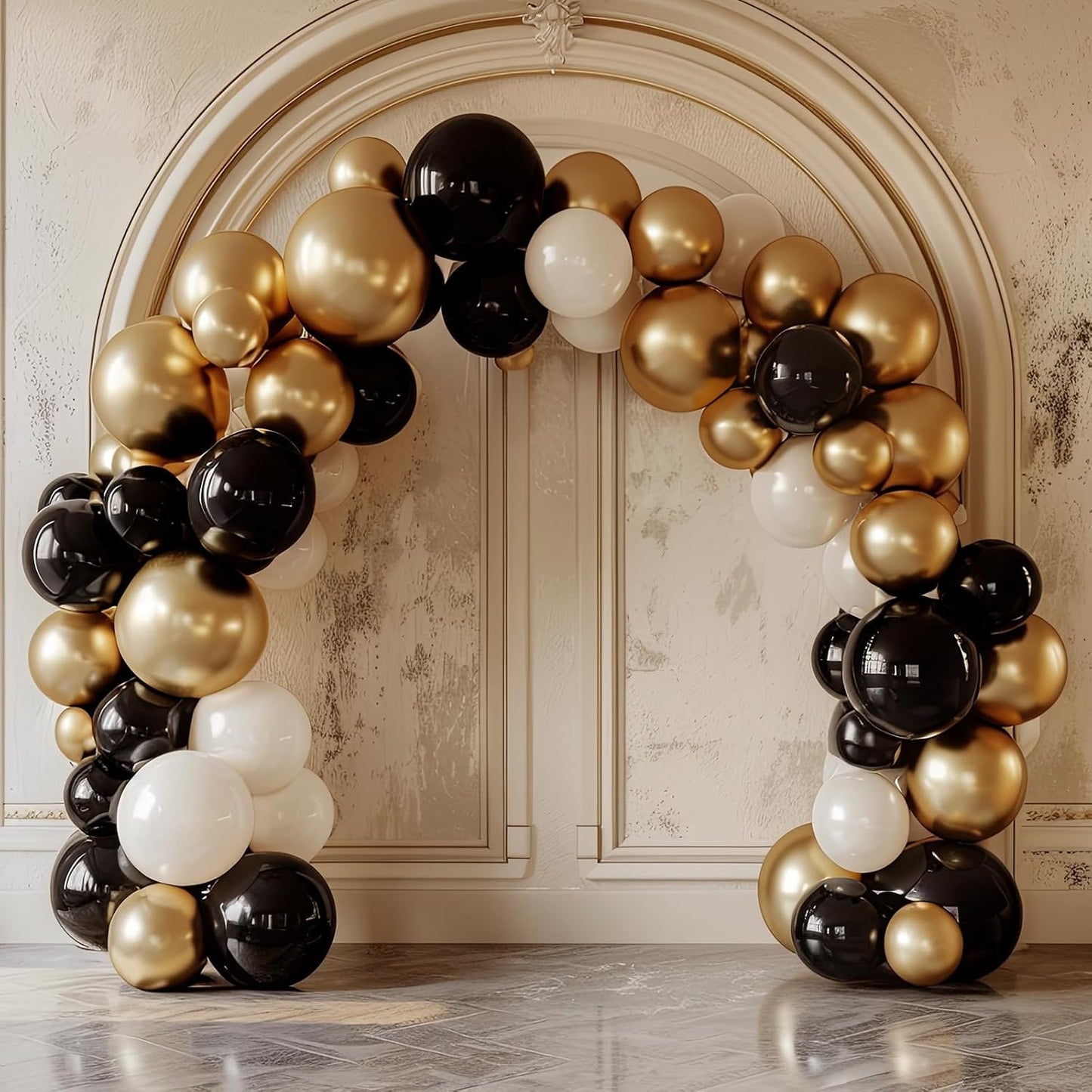 RUBFAC Black Balloons 120pcs 5 Inch Black Latex Party Balloons for Birthday Supplies Backdrop Decorations Halloween New Year Party Decorations