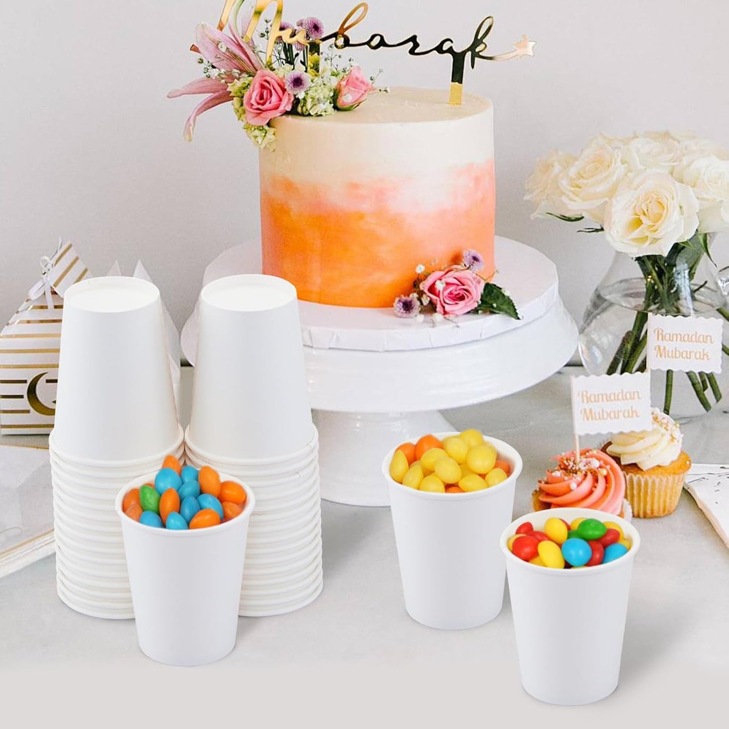 1000 Count Paper Cups 8 oz, Disposable Coffee Cups Bulk, Thickened Durable Drinking Cups for Hot or Cold Beverage, Home, Office, Party, Business, Events